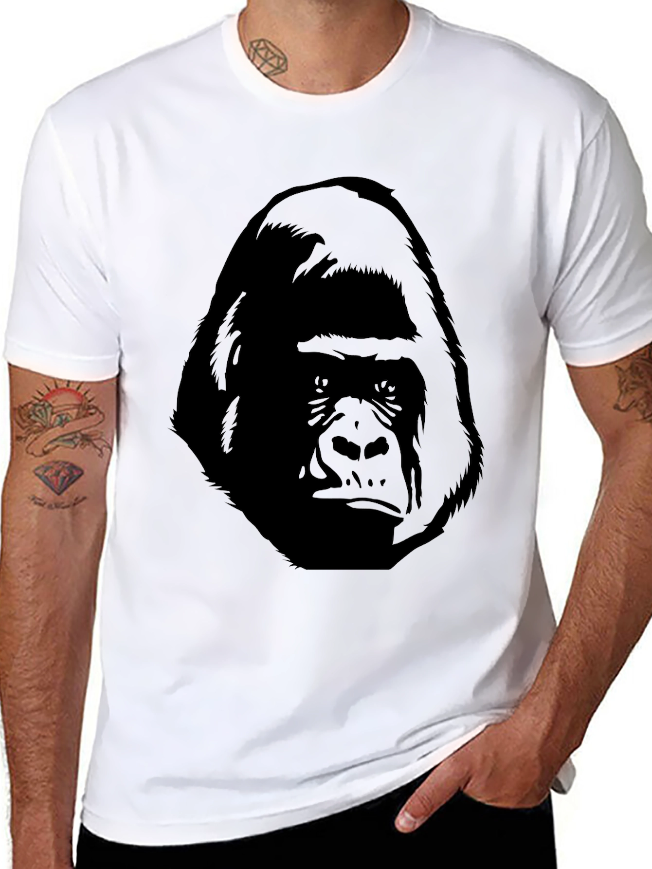 Gorilla Graphic Print Black T-Shirt