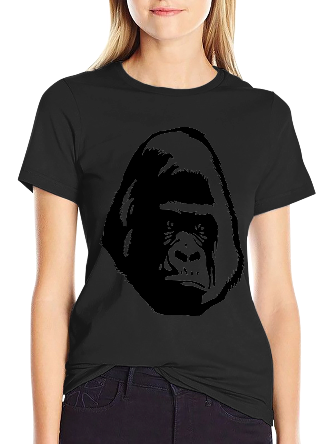 Gorilla Graphic Print Black T-Shirt