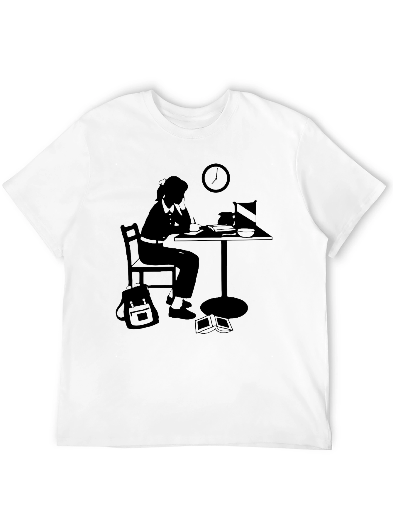Black Graphic Tee - Studying Silhouette