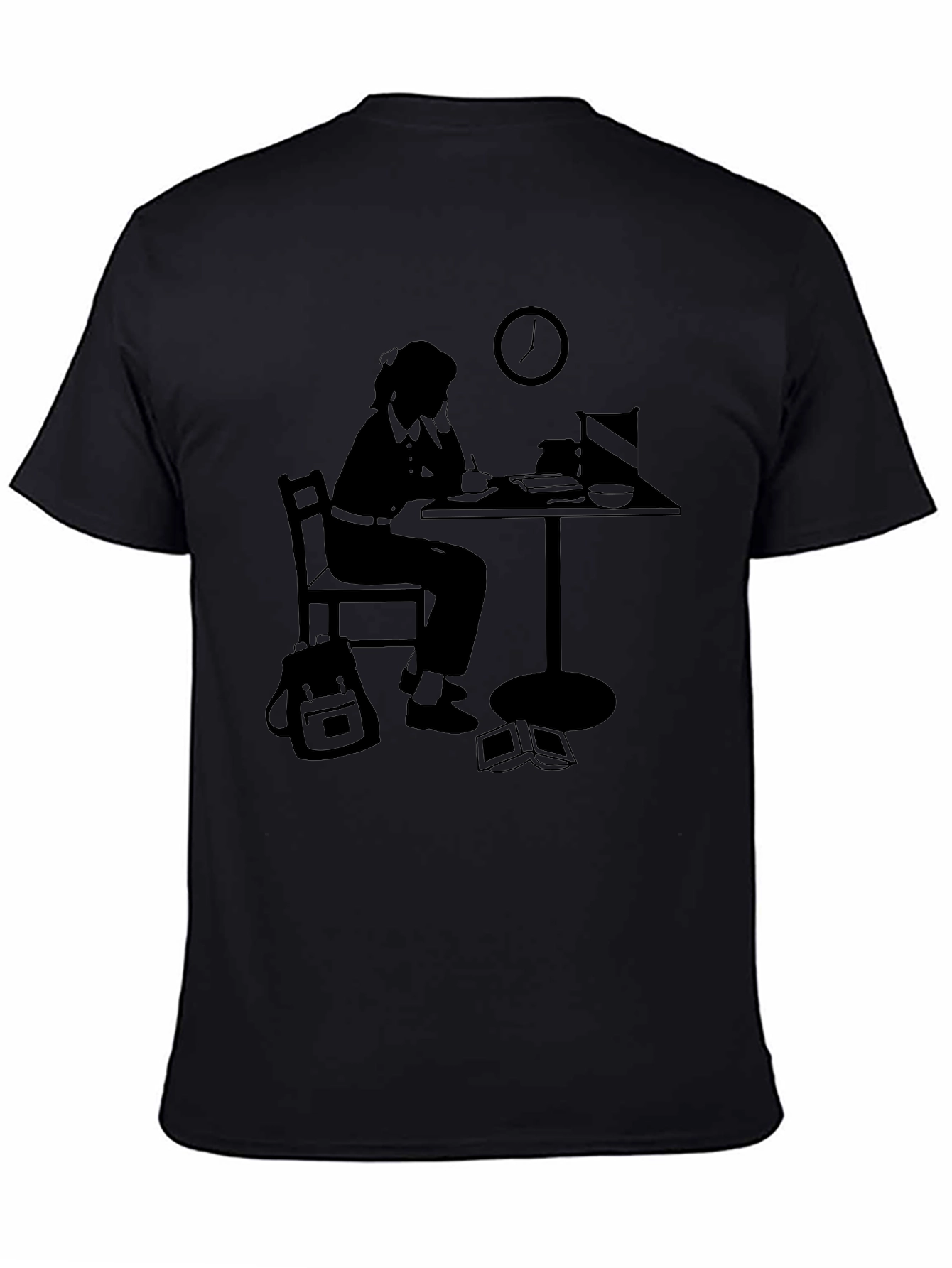 Black Graphic Tee - Studying Silhouette