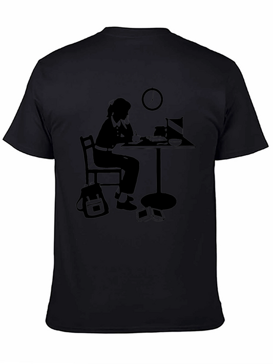 Black Graphic Tee - Studying Silhouette
