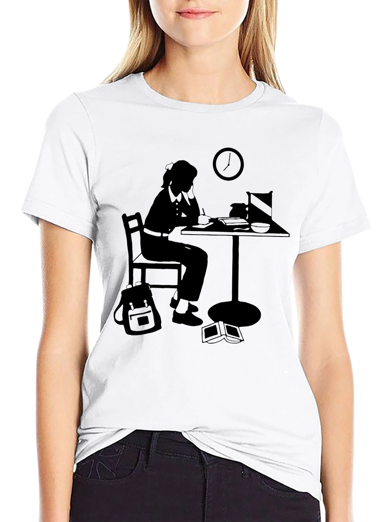 Black Graphic Tee - Studying Silhouette