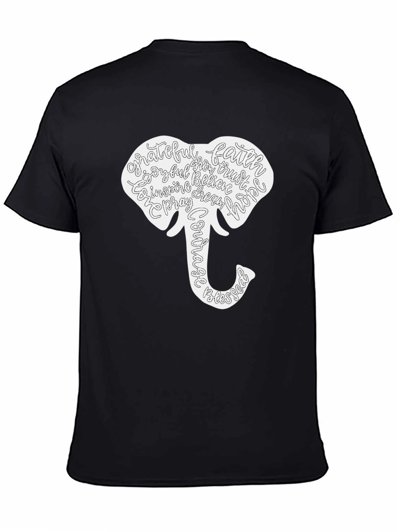 Elephant Word Art Graphic T-Shirt