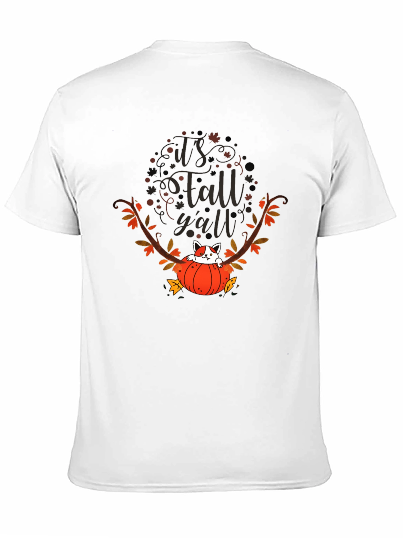 Its Fall Yall T-Shirt Cat in Pumpkin Tee