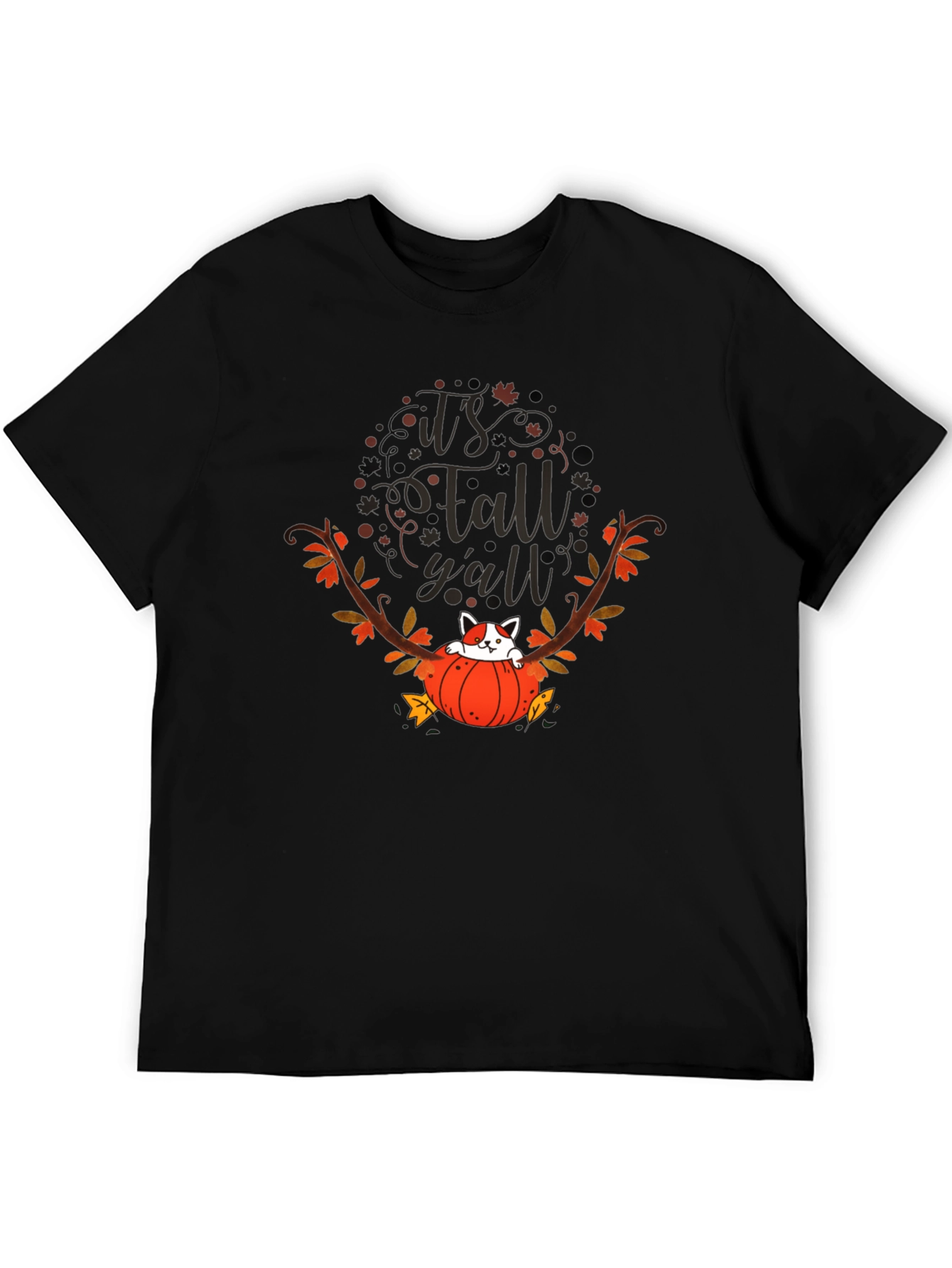 Its Fall Yall T-Shirt Cat in Pumpkin Tee