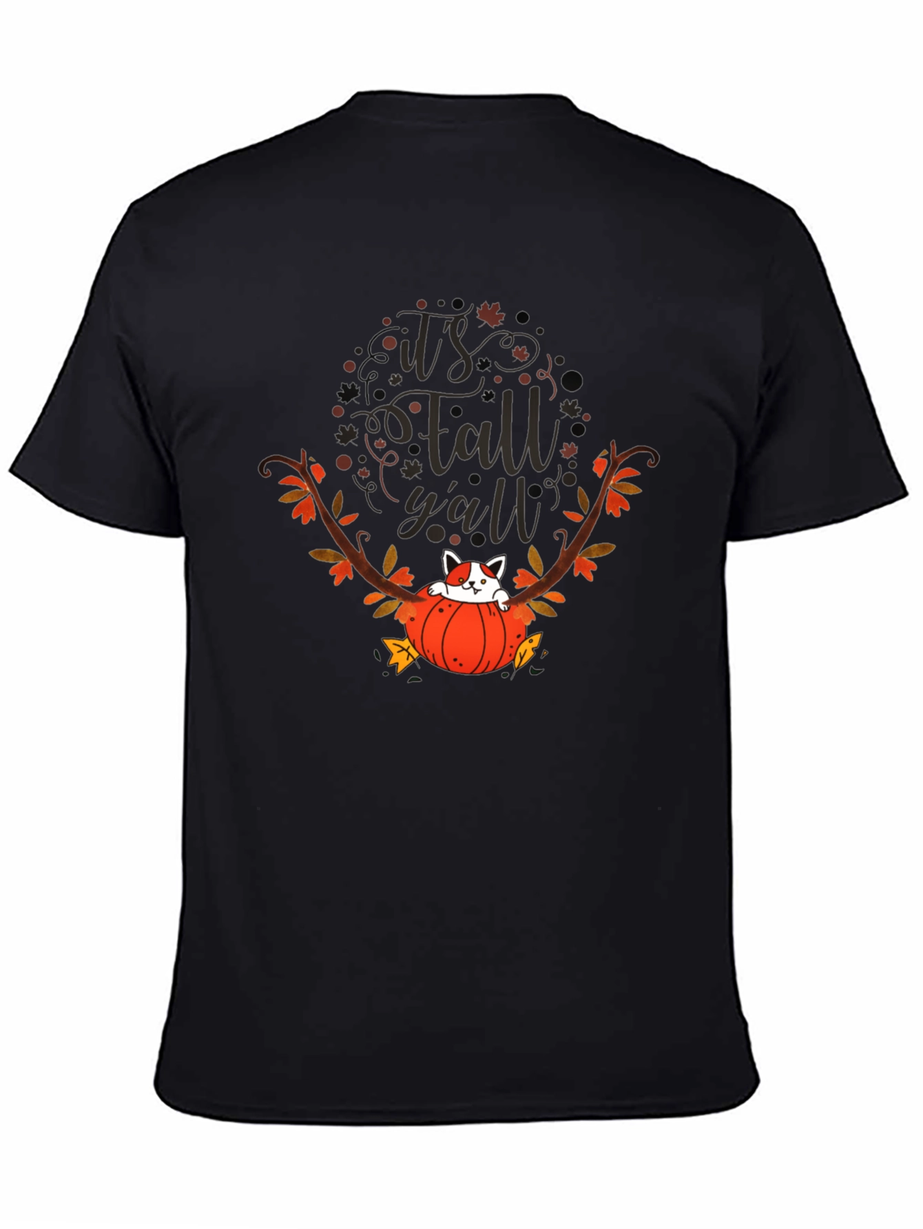 Its Fall Yall T-Shirt Cat in Pumpkin Tee