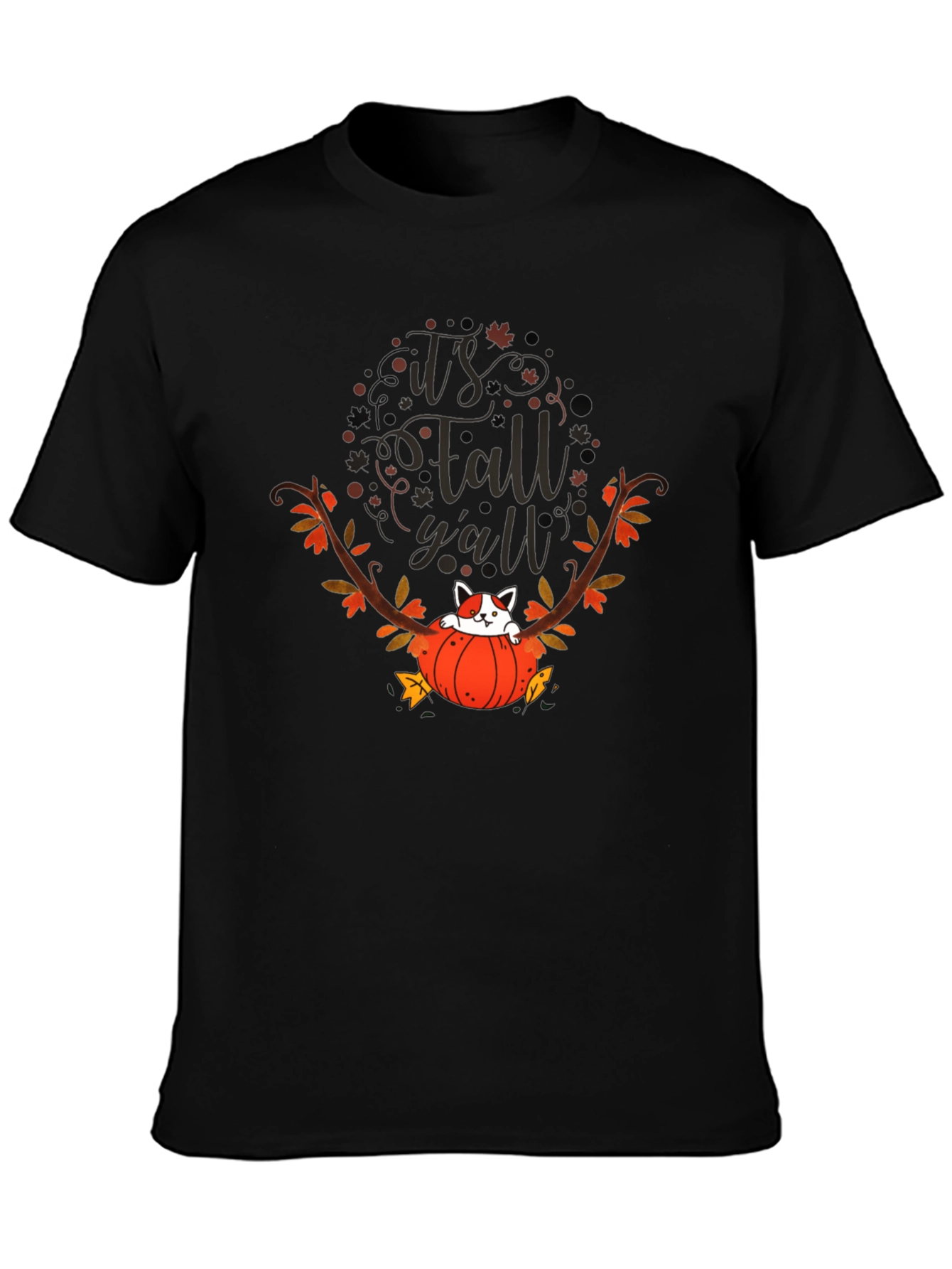 Its Fall Yall T-Shirt Cat in Pumpkin Tee