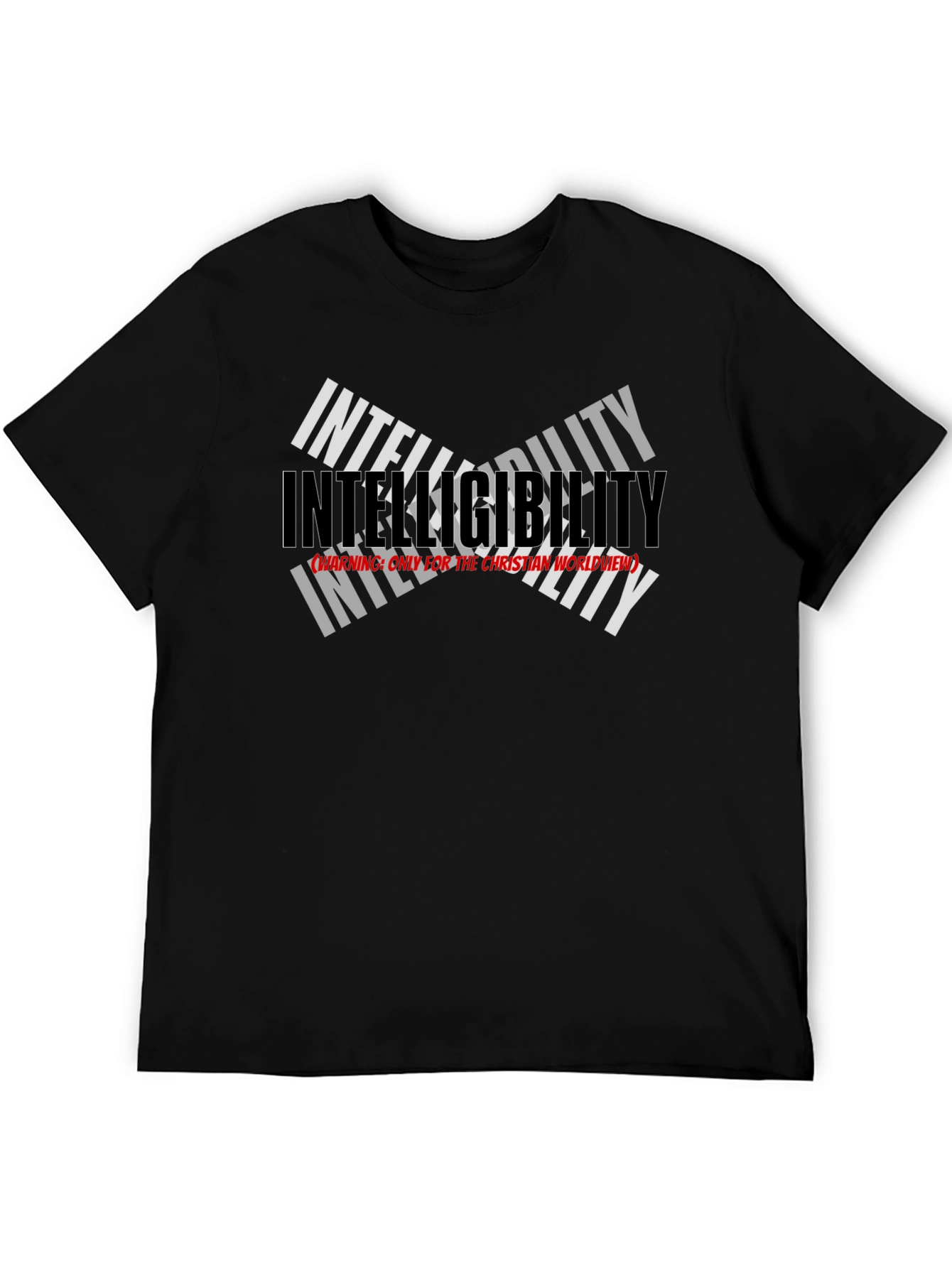 Intelligibility Christian Worldview Black Graphic Tee