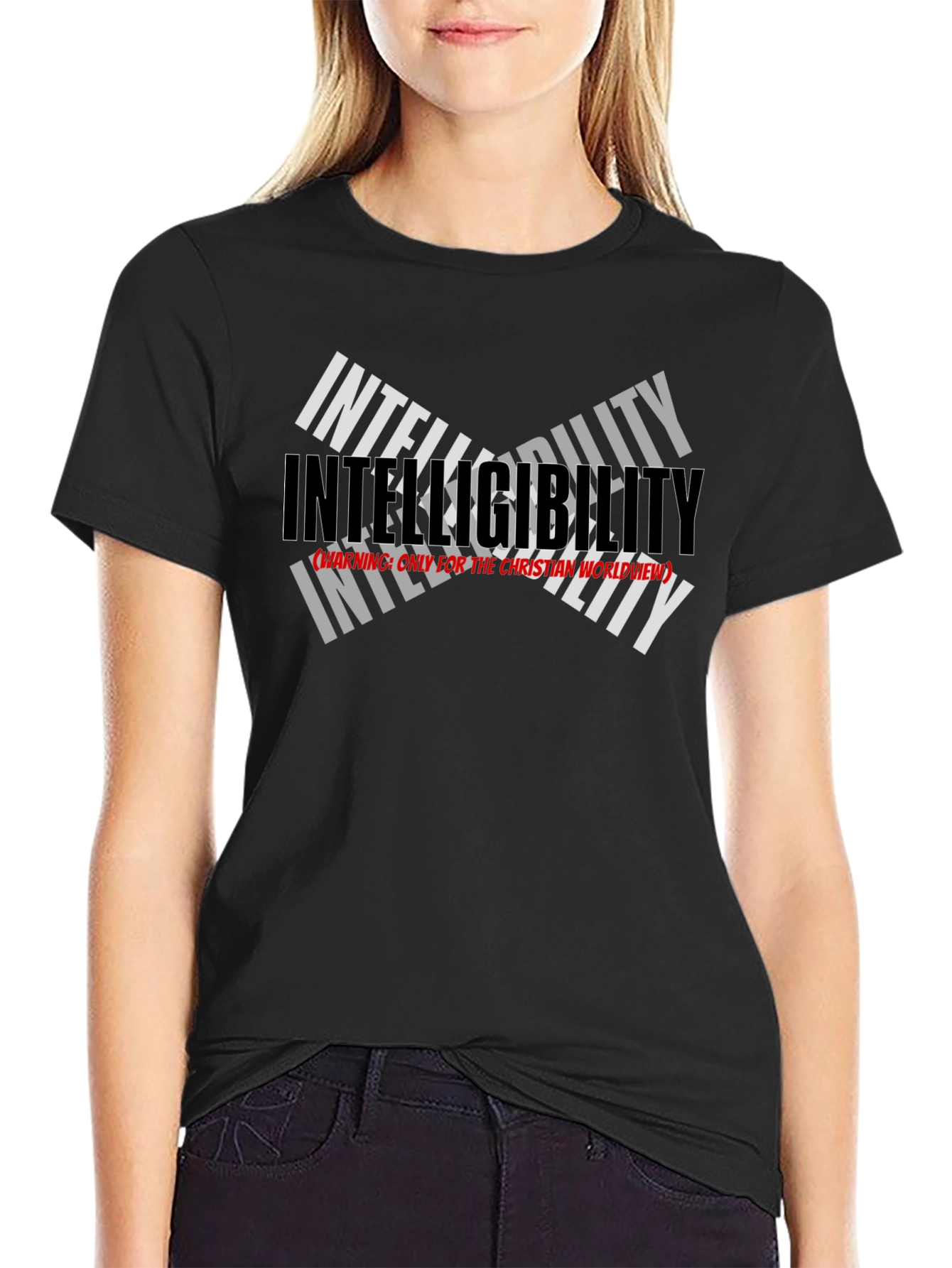 Intelligibility Christian Worldview Black Graphic Tee