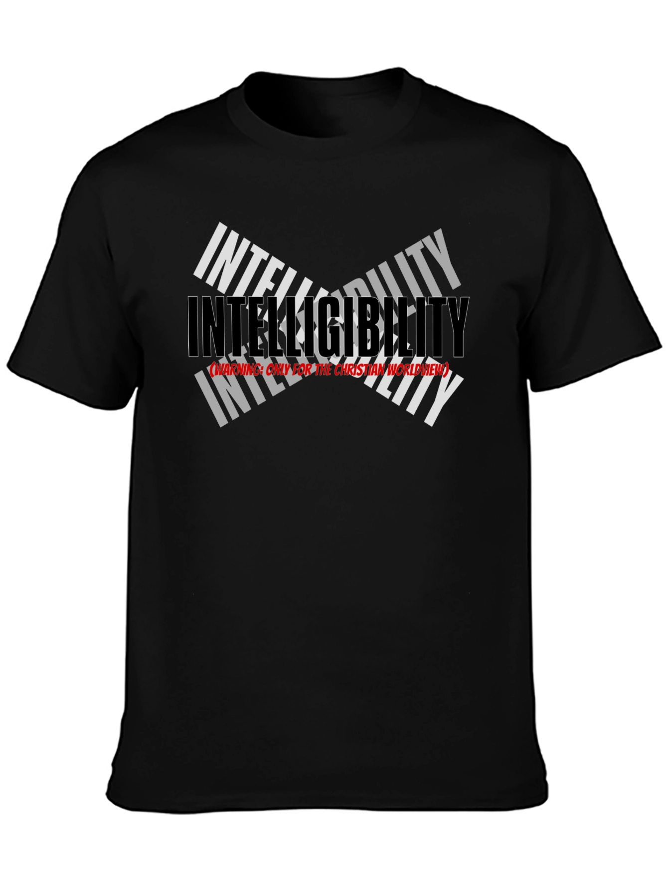 Intelligibility Christian Worldview Black Graphic Tee