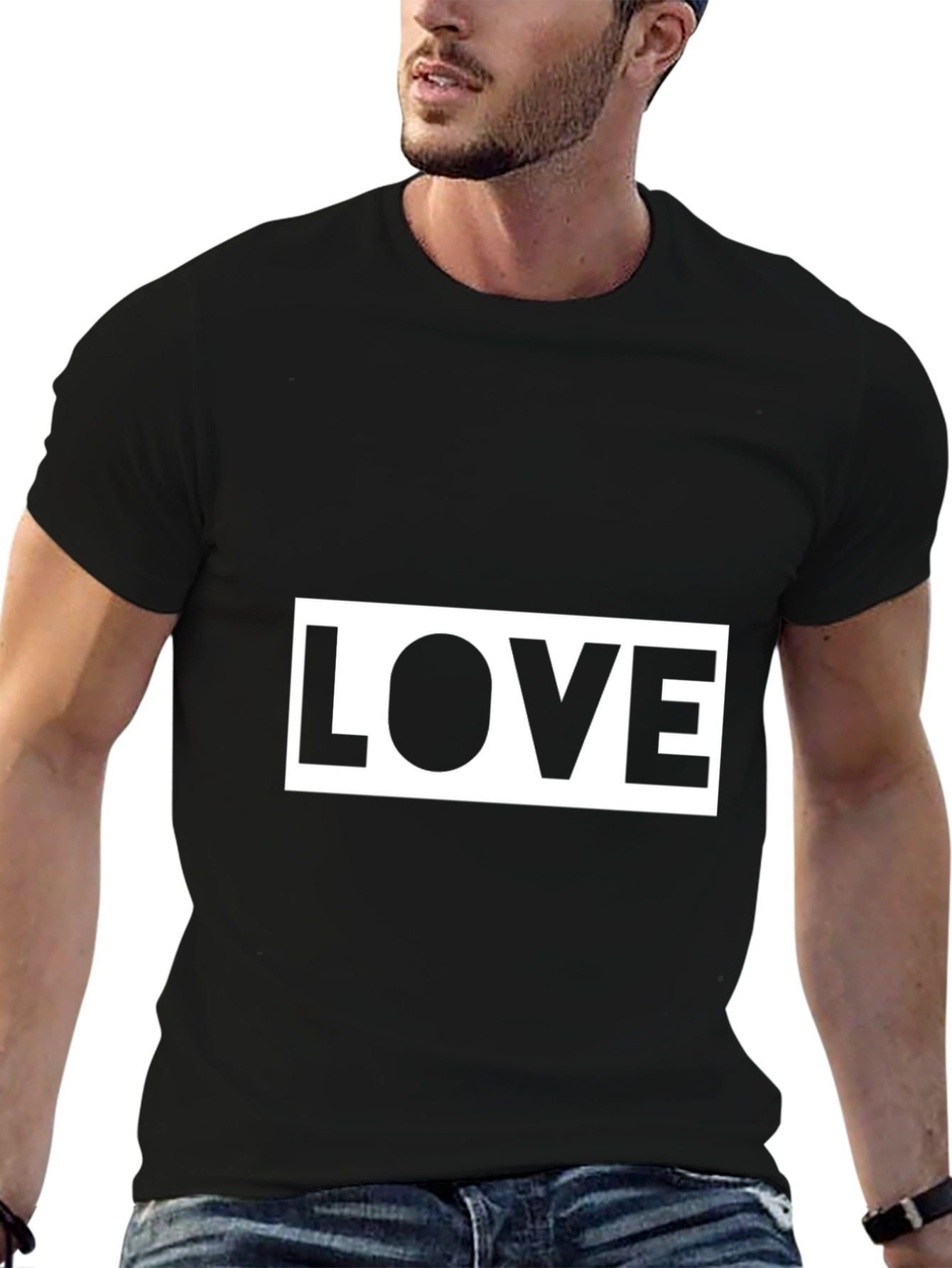 Love Graphic Tee - Stylish Black Cotton T-Shirt