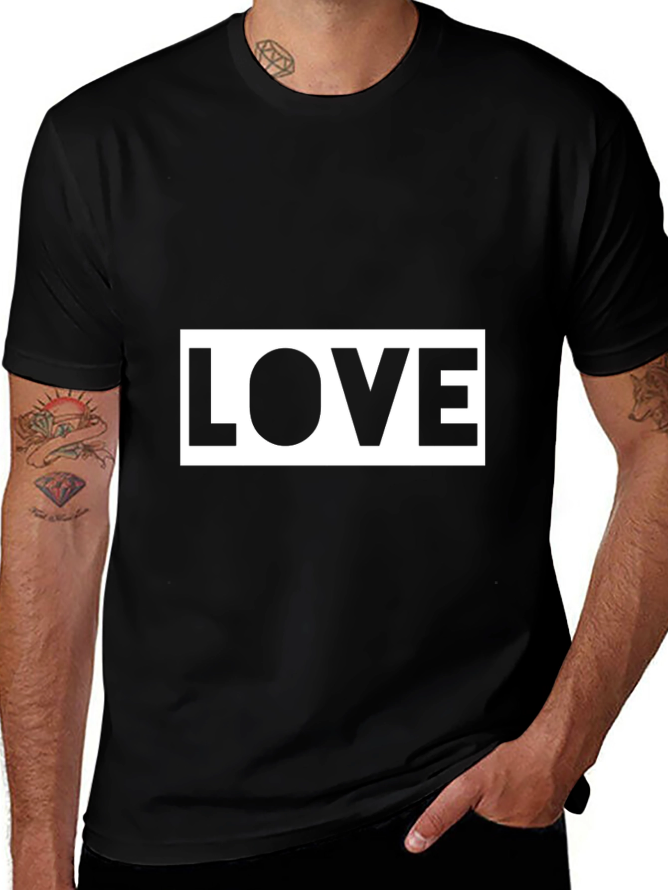 Love Graphic Tee - Stylish Black Cotton T-Shirt