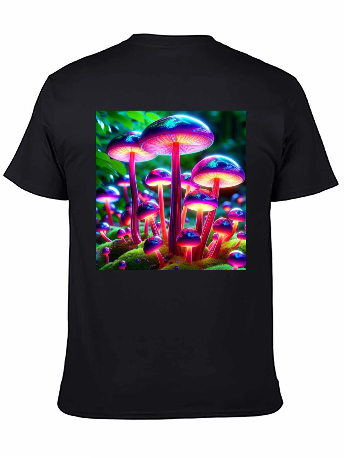 Mushroom Print Tee - Vibrant Bioluminescent Fungi T-Shirt