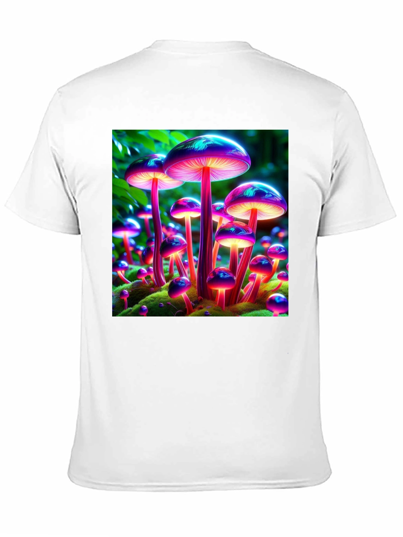 Mushroom Print Tee - Vibrant Bioluminescent Fungi T-Shirt