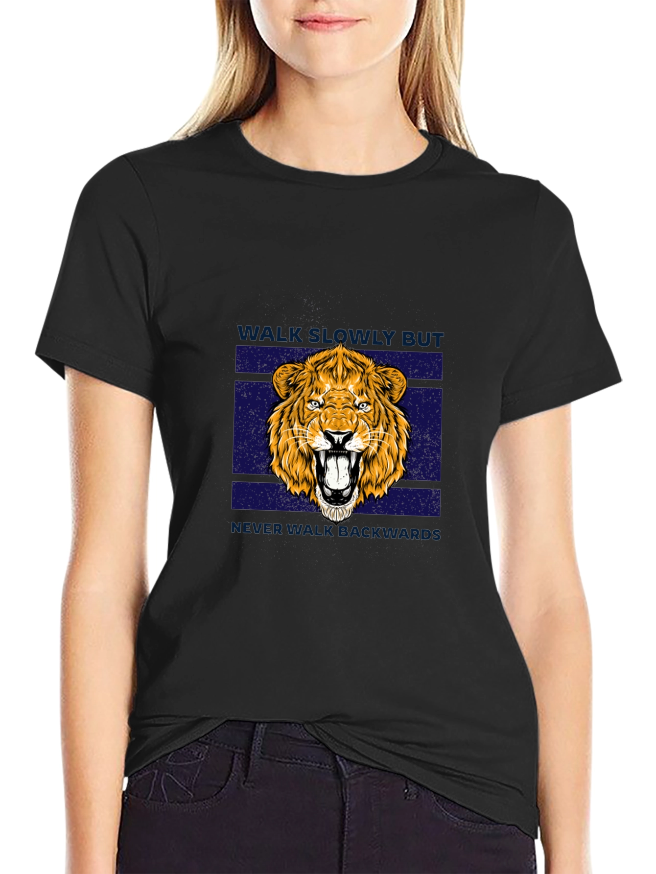 Walk Slowly Lion Graphic Tee