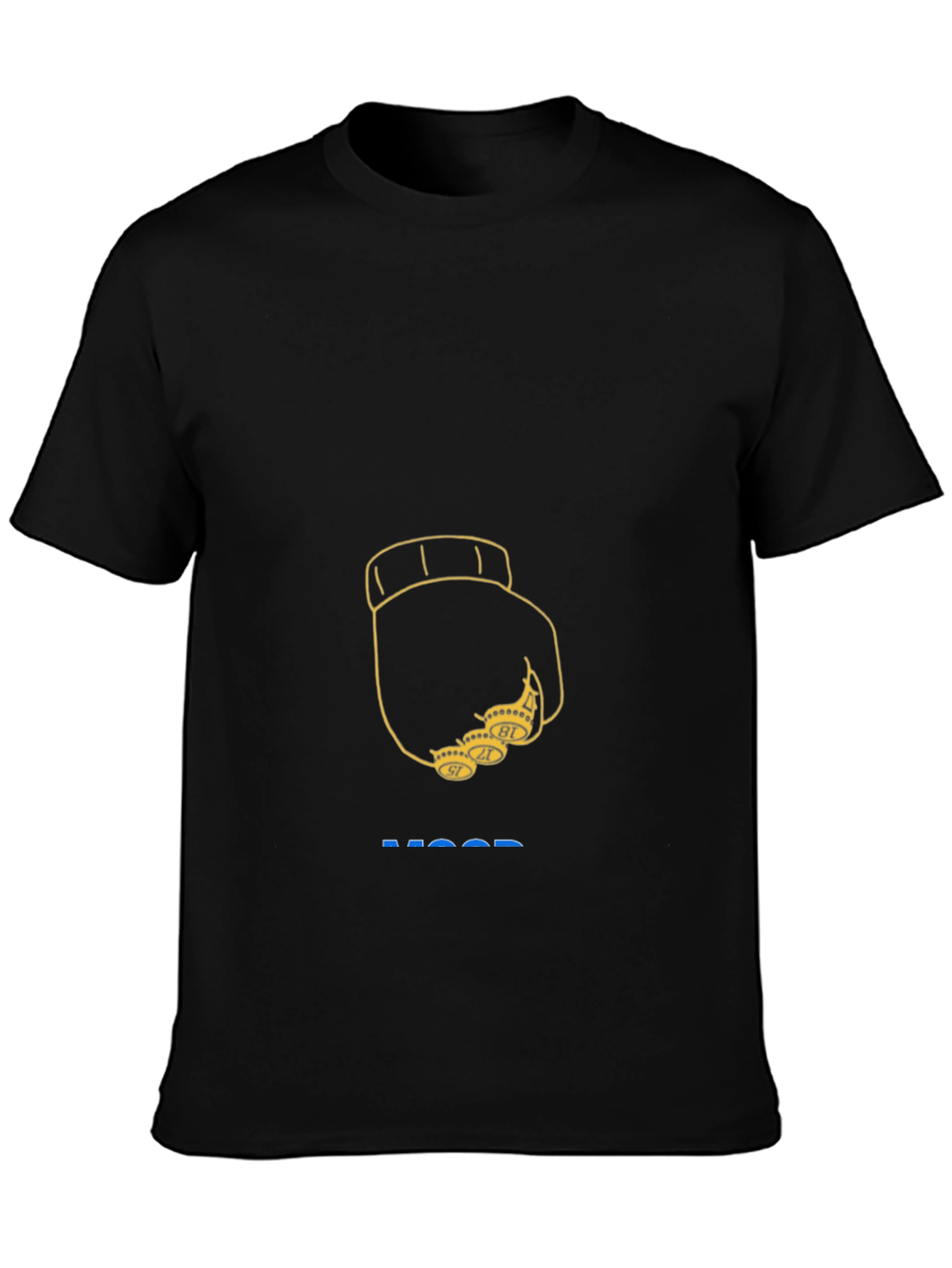 Black T-Shirt with Fist & Rings Design