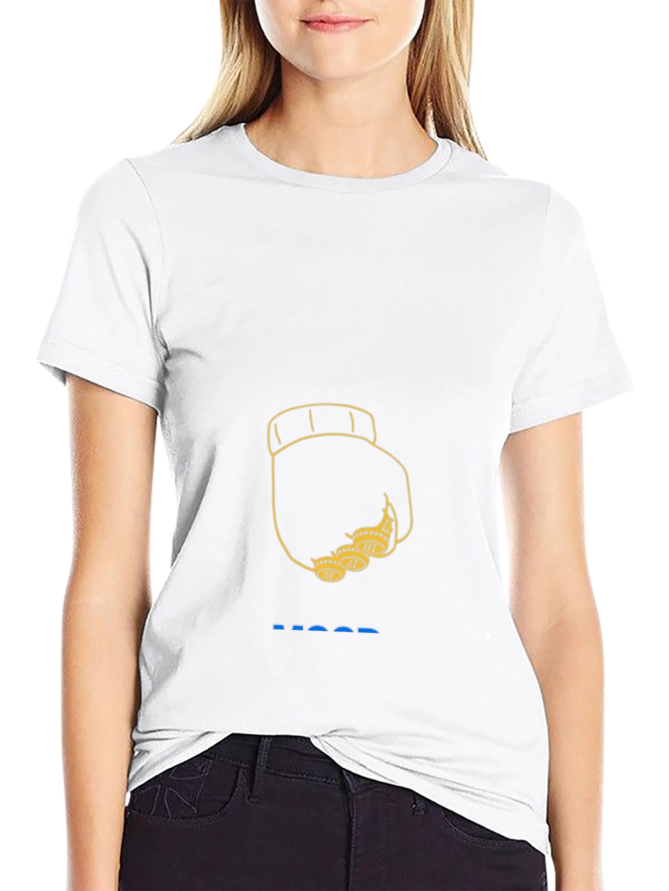 Black T-Shirt with Fist & Rings Design