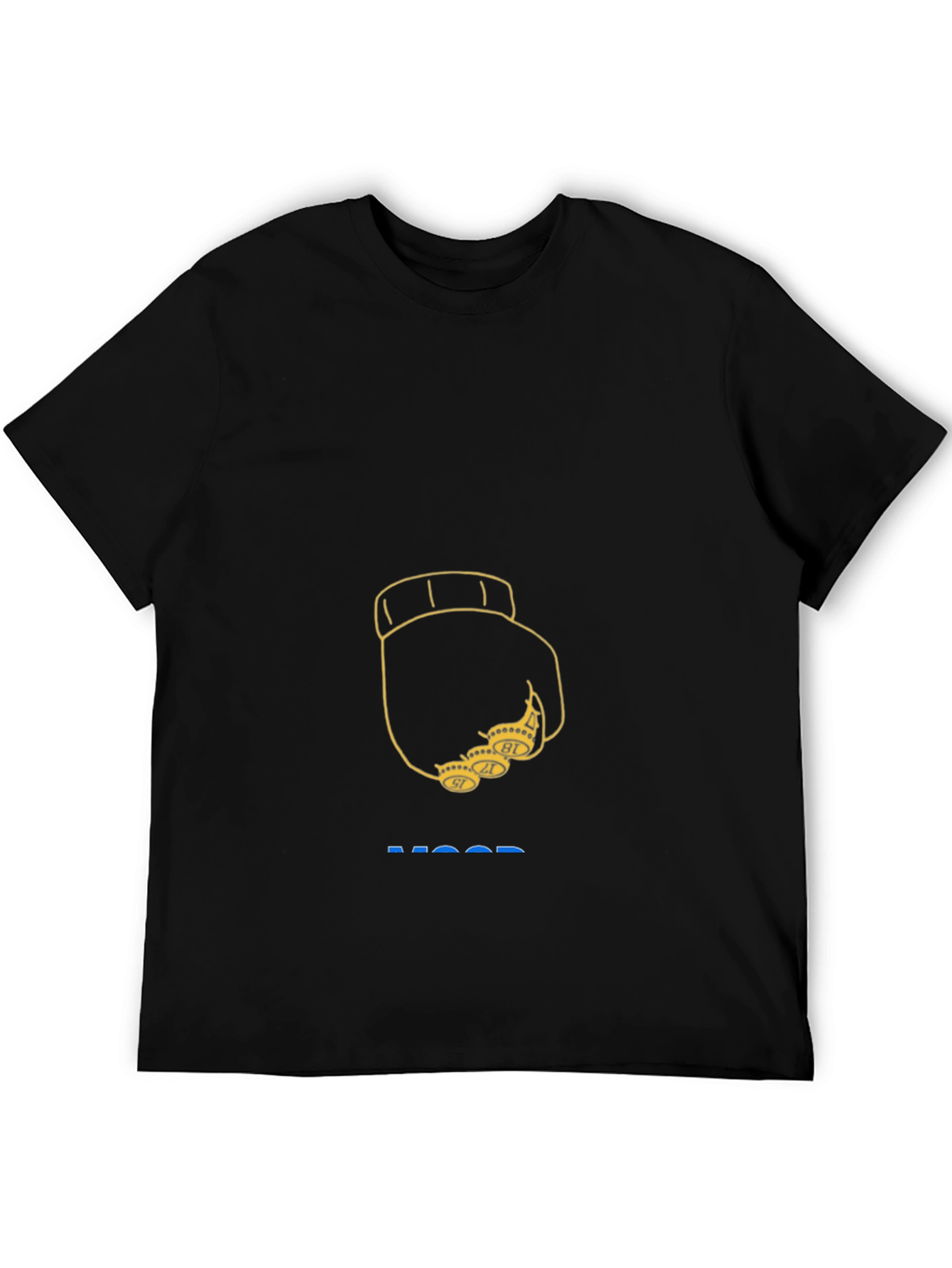 Black T-Shirt with Fist & Rings Design