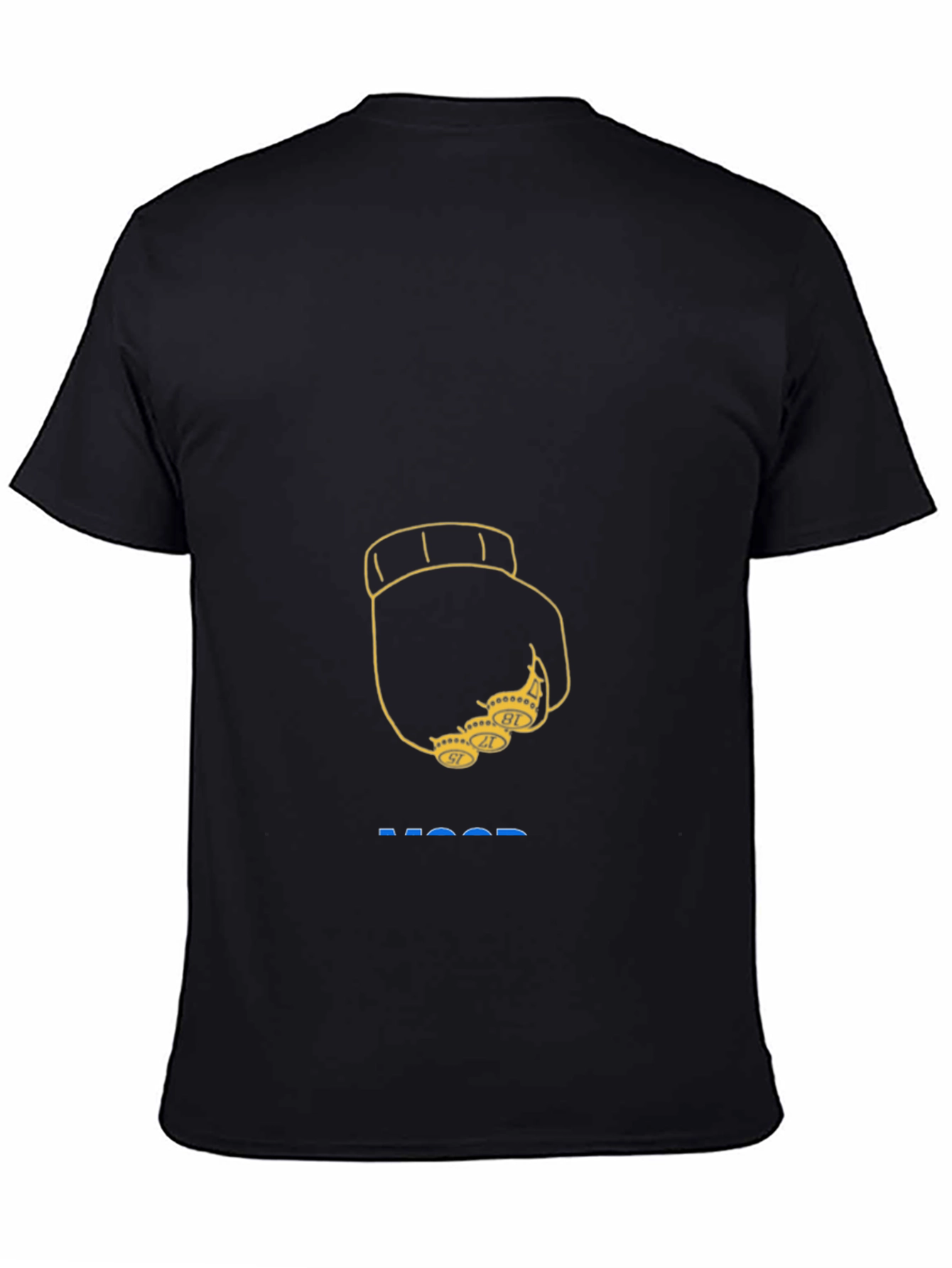 Black T-Shirt with Fist & Rings Design