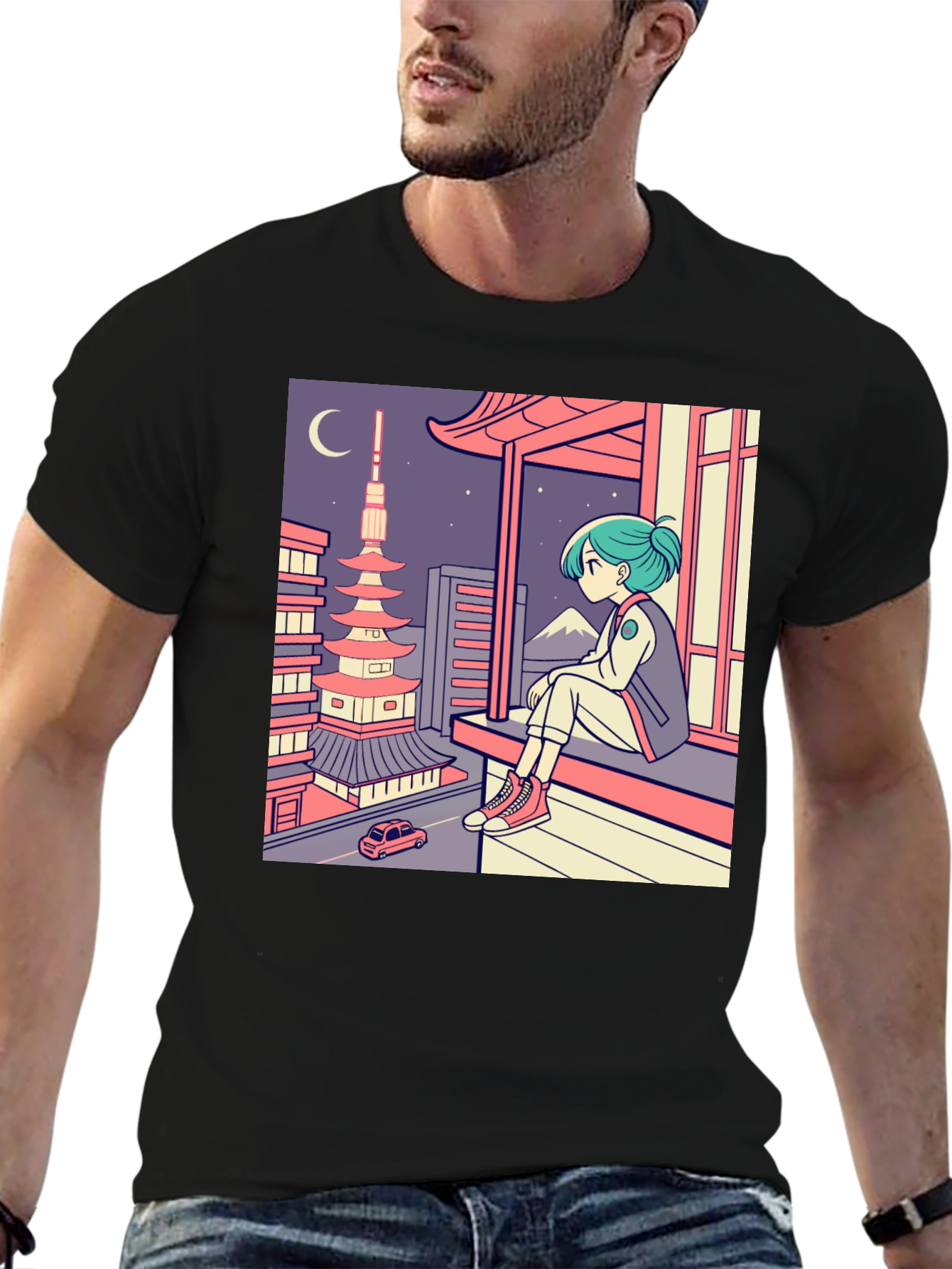 Anime Girl Japan Landscape T-Shirt