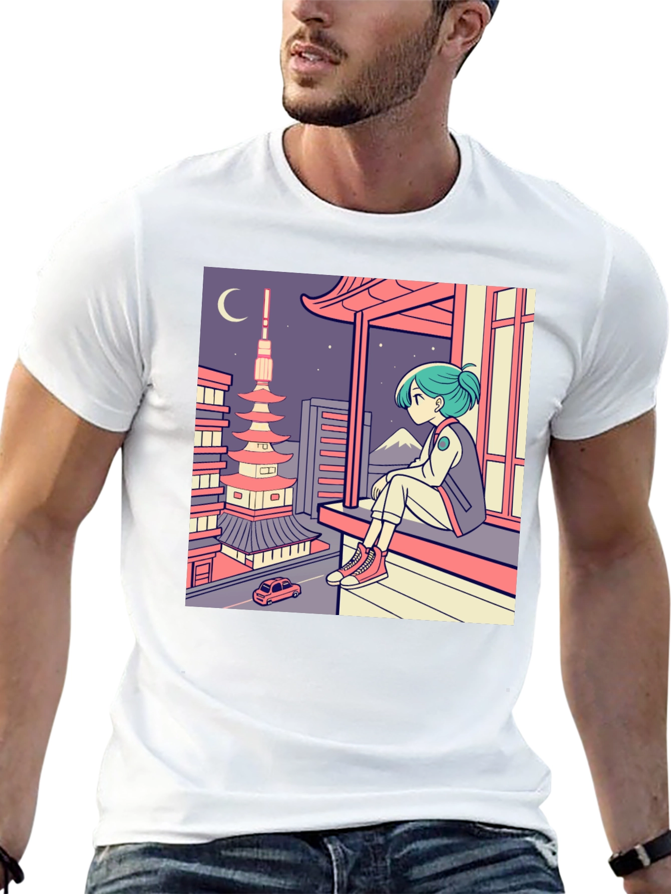 Anime Girl Japan Landscape T-Shirt