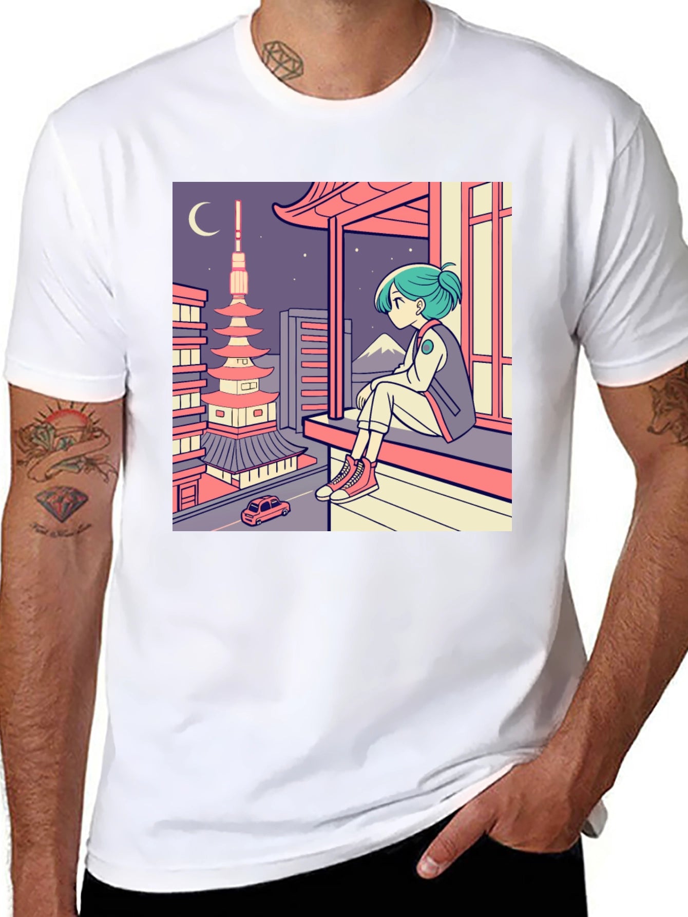 Anime Girl Japan Landscape T-Shirt