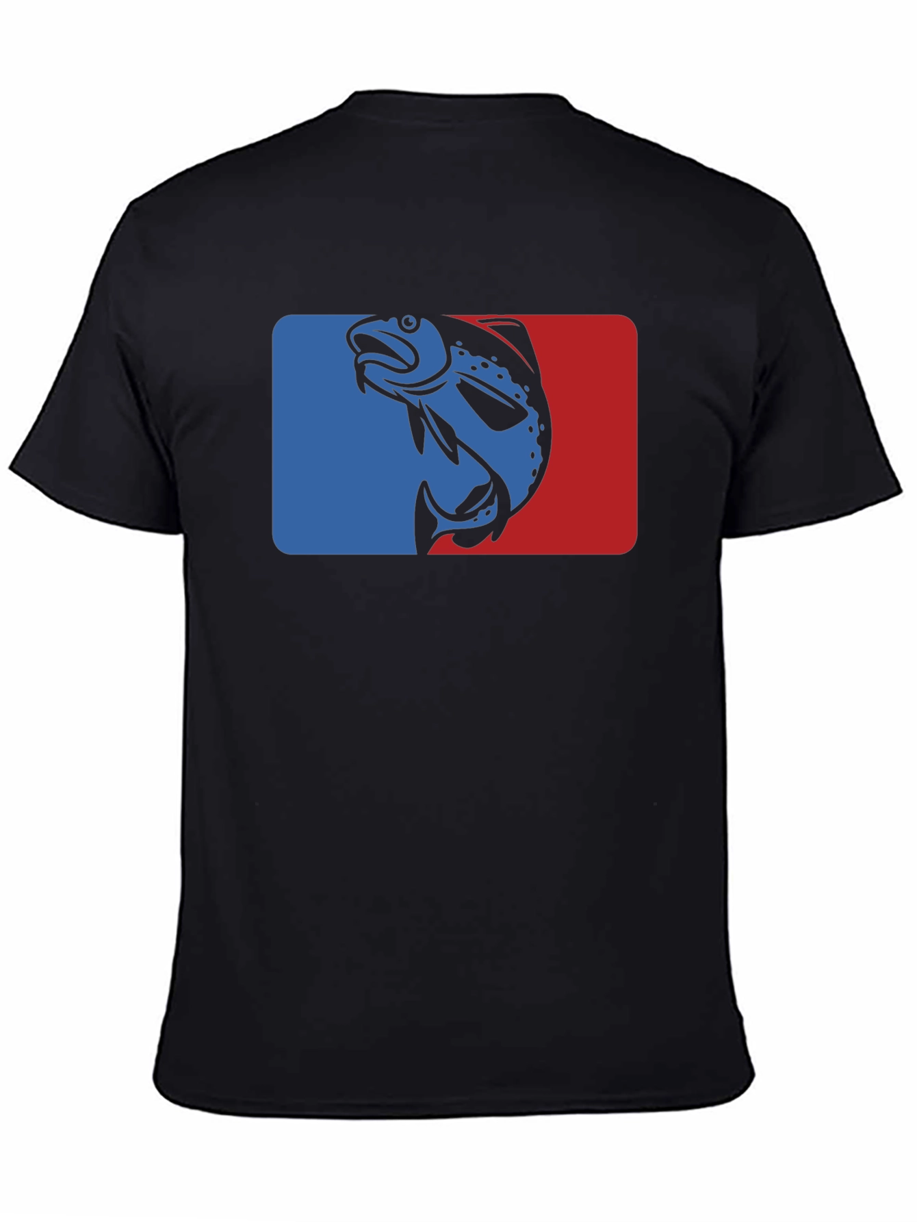 Retro Fish Graphic T-Shirt - Blue and Red Design