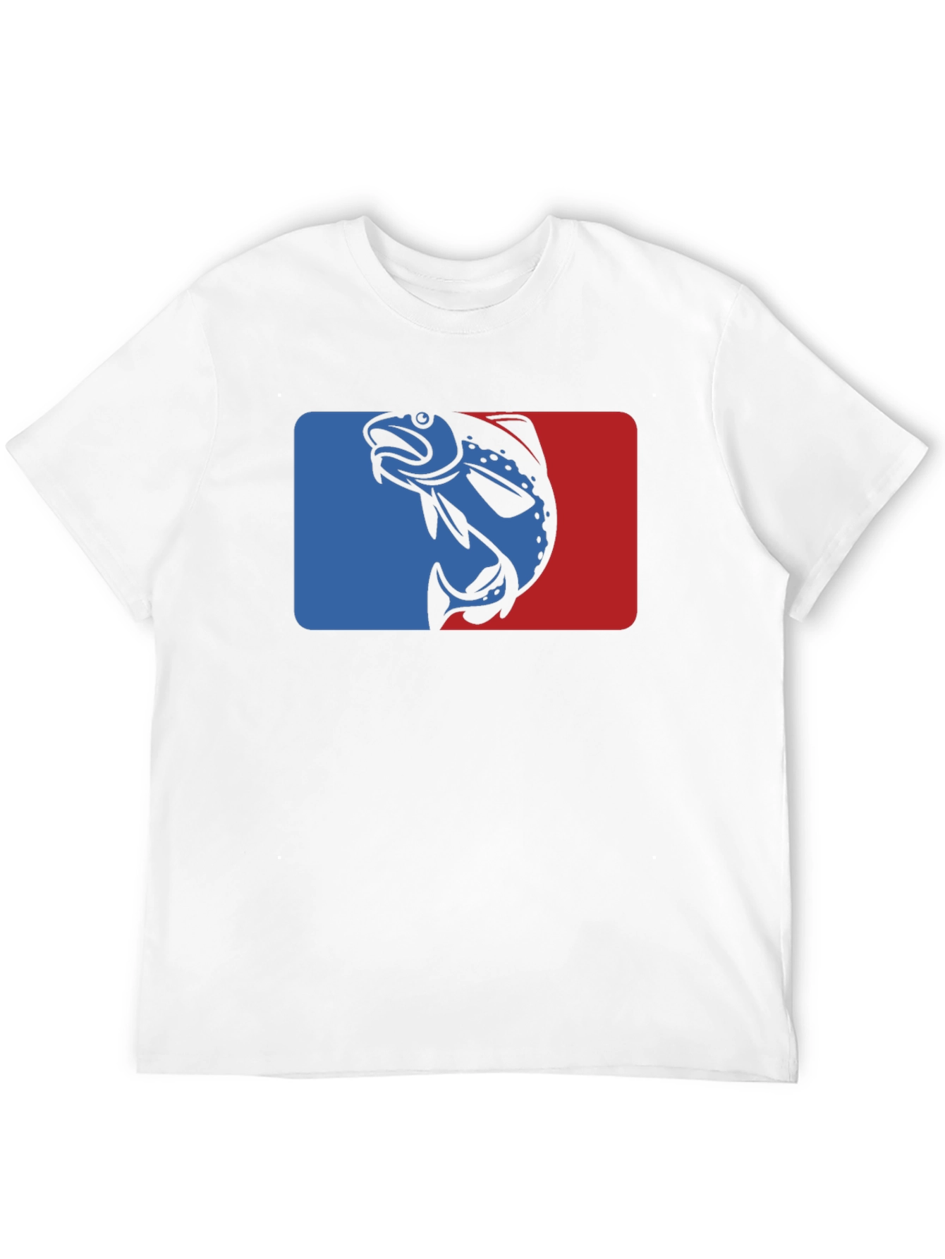 Retro Fish Graphic T-Shirt - Blue and Red Design