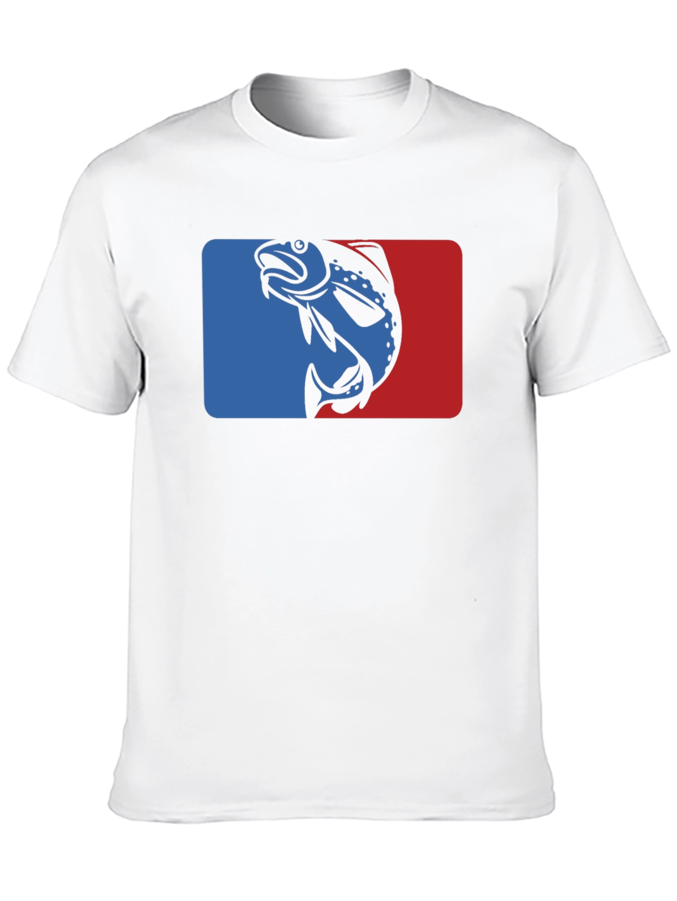 Retro Fish Graphic T-Shirt - Blue and Red Design