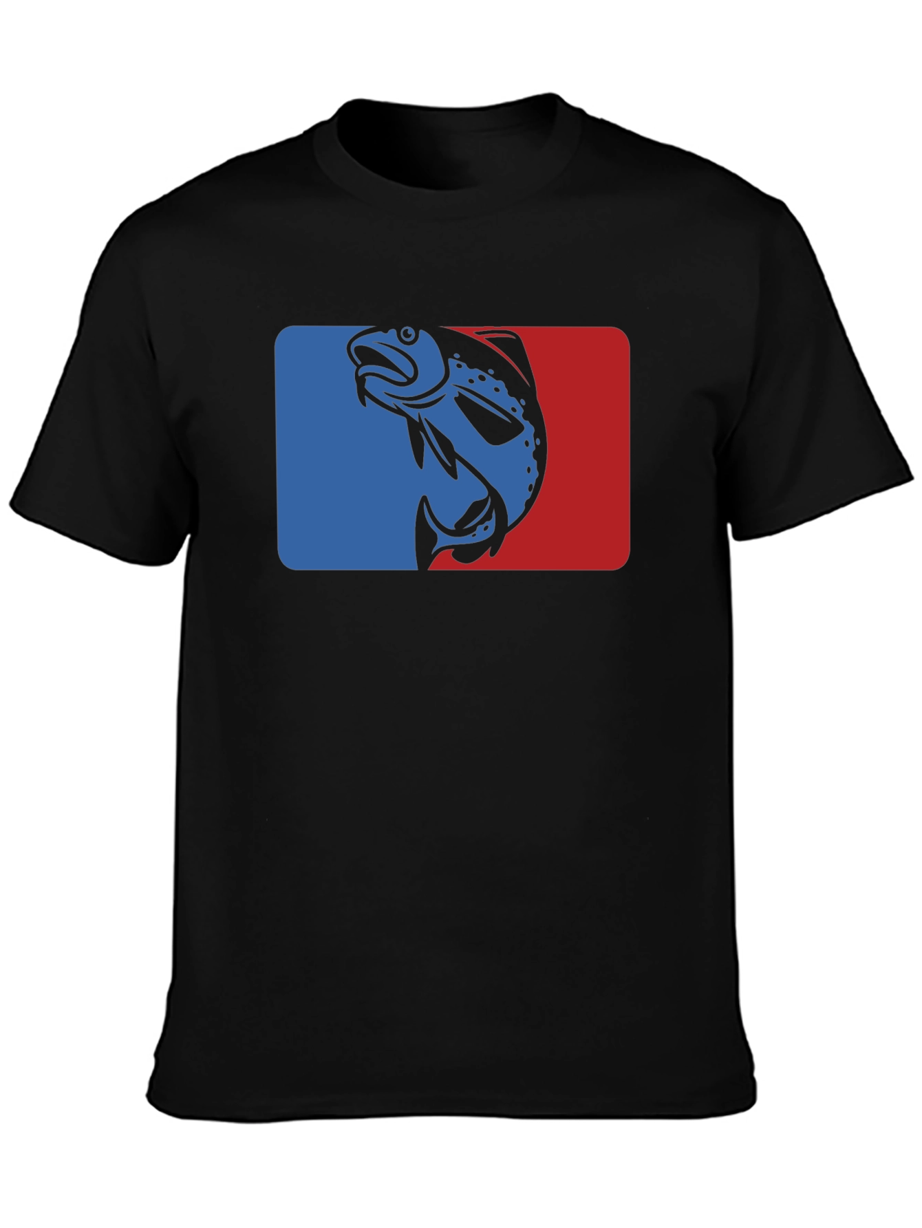 Retro Fish Graphic T-Shirt - Blue and Red Design