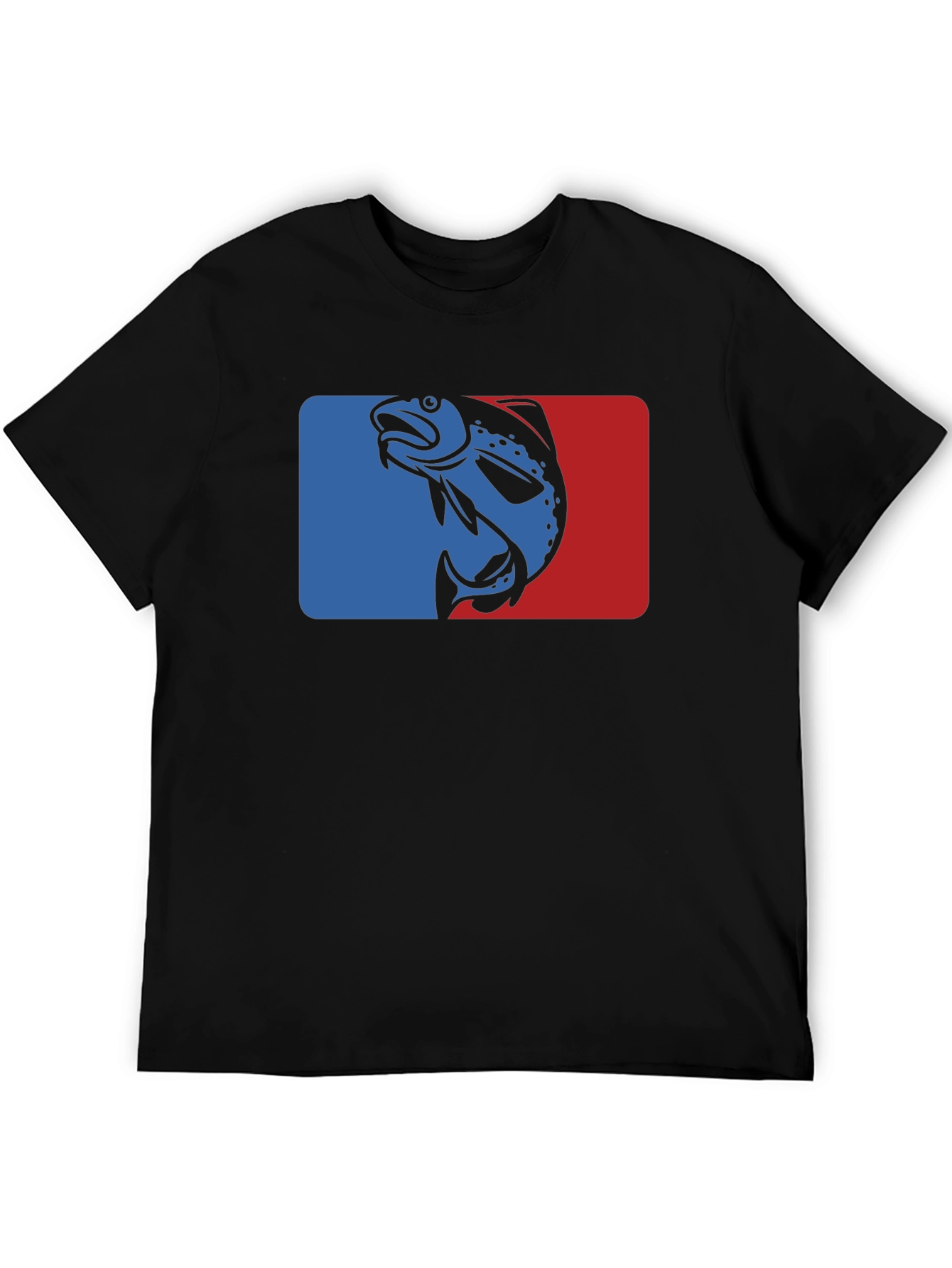Retro Fish Graphic T-Shirt - Blue and Red Design