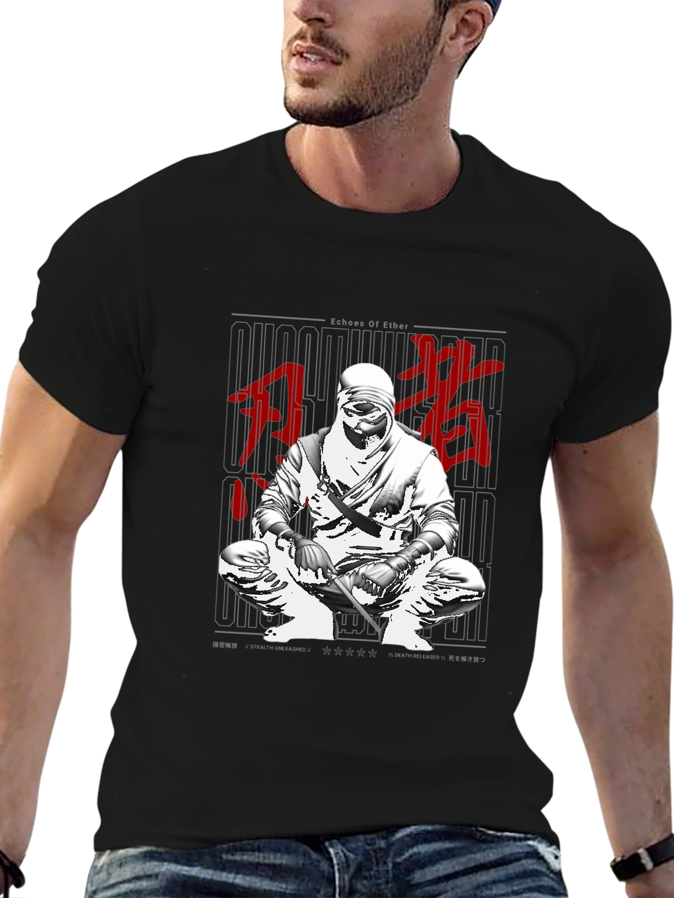Echoes of Ether Ninja Graphic T-Shirt