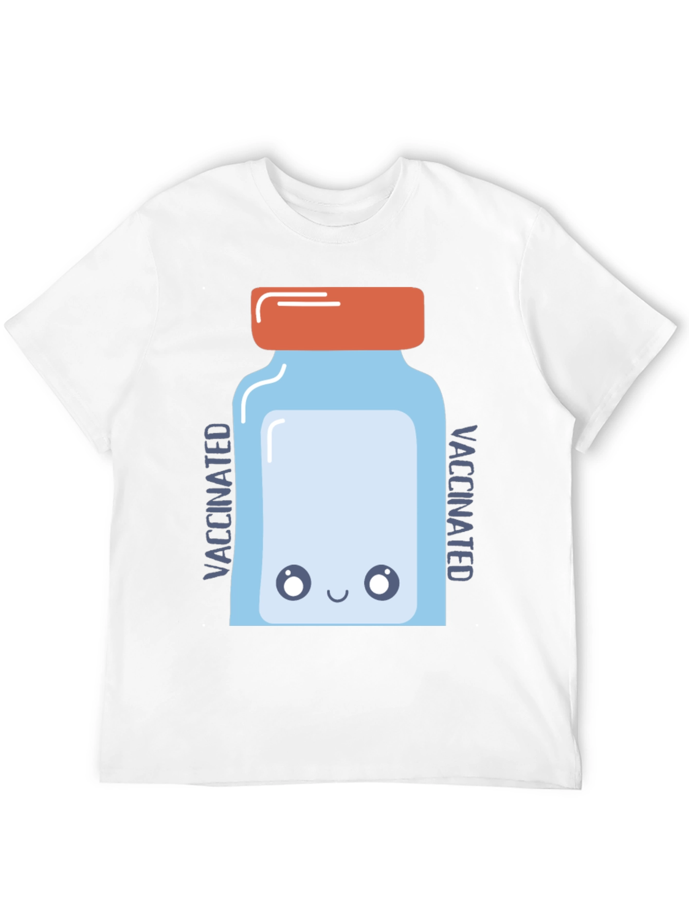 Vaccinated Cartoon Vaccine Vial Graphic Tee