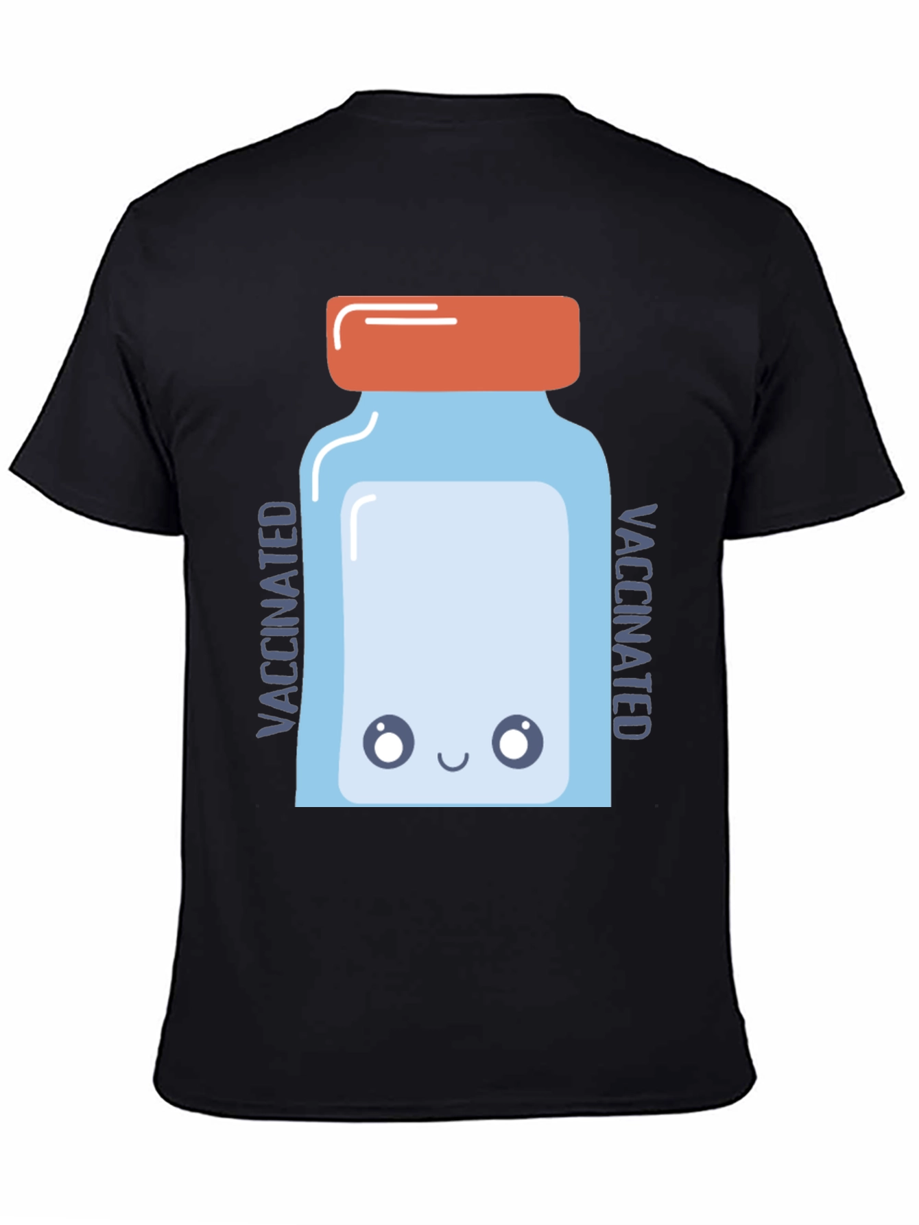 Vaccinated Cartoon Vaccine Vial Graphic Tee