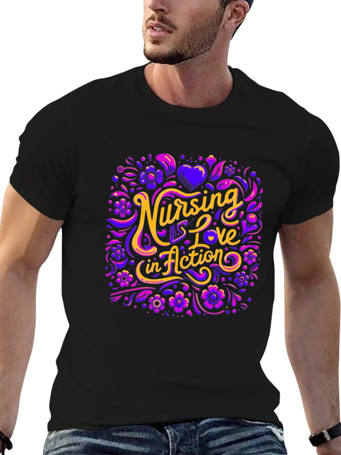 Nursing is Love in Action Graphic Tee