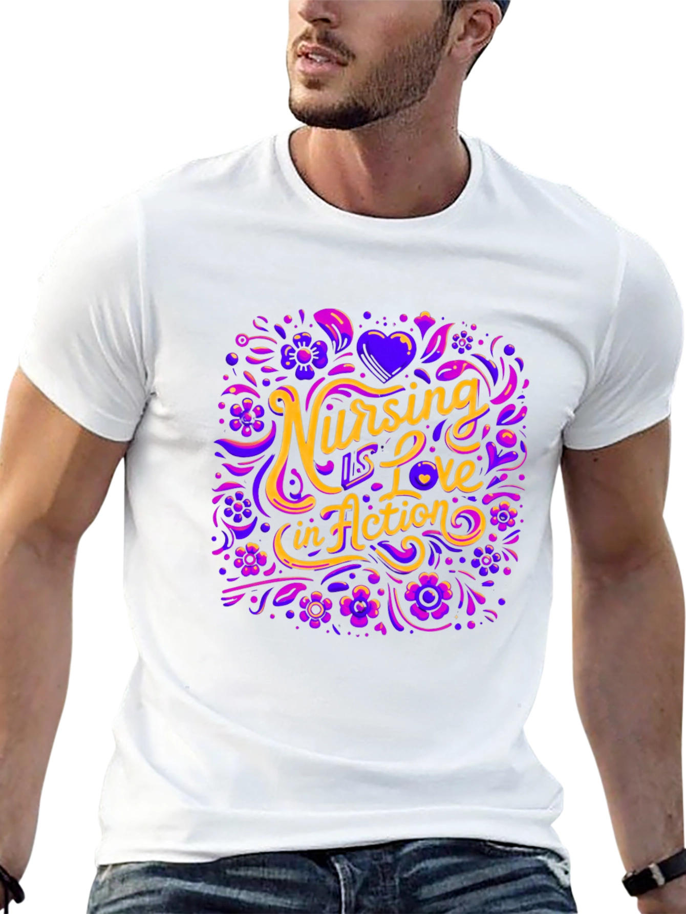 Nursing is Love in Action Graphic Tee