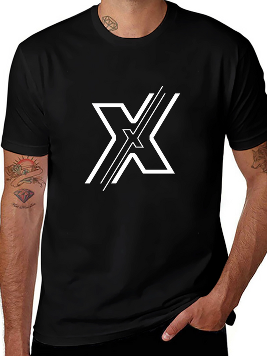 Bold Graphic Tee: Black T-Shirt with White X Design