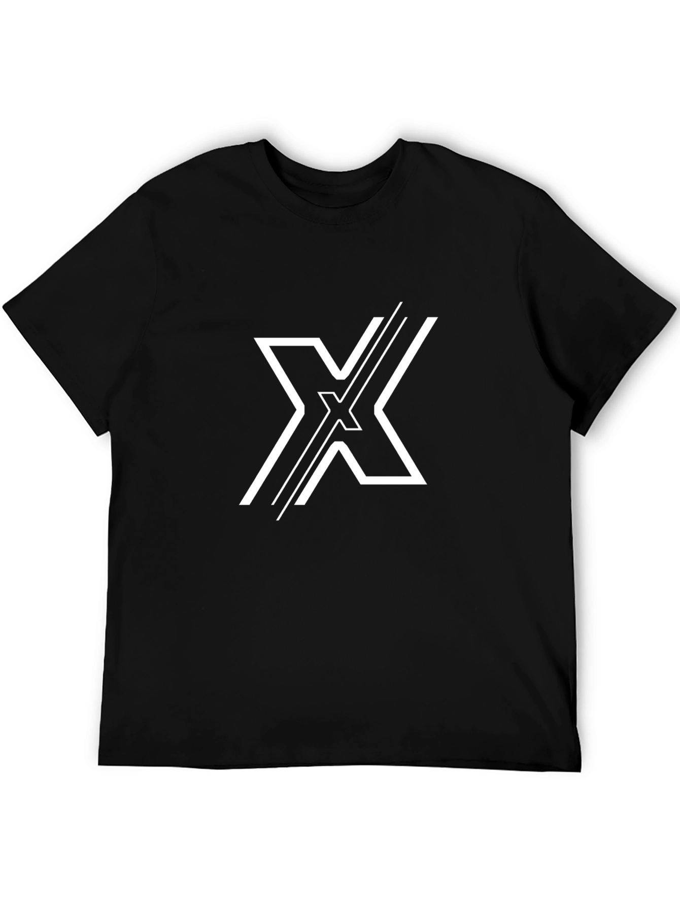 Bold Graphic Tee: Black T-Shirt with White X Design