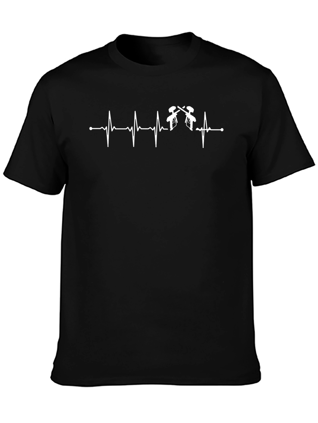 Paintball Heartbeat T-Shirt - Black Graphic Tee