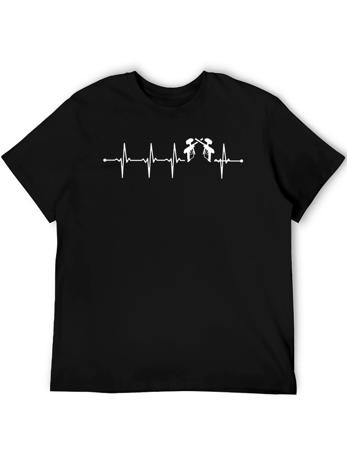 Paintball Heartbeat T-Shirt - Black Graphic Tee