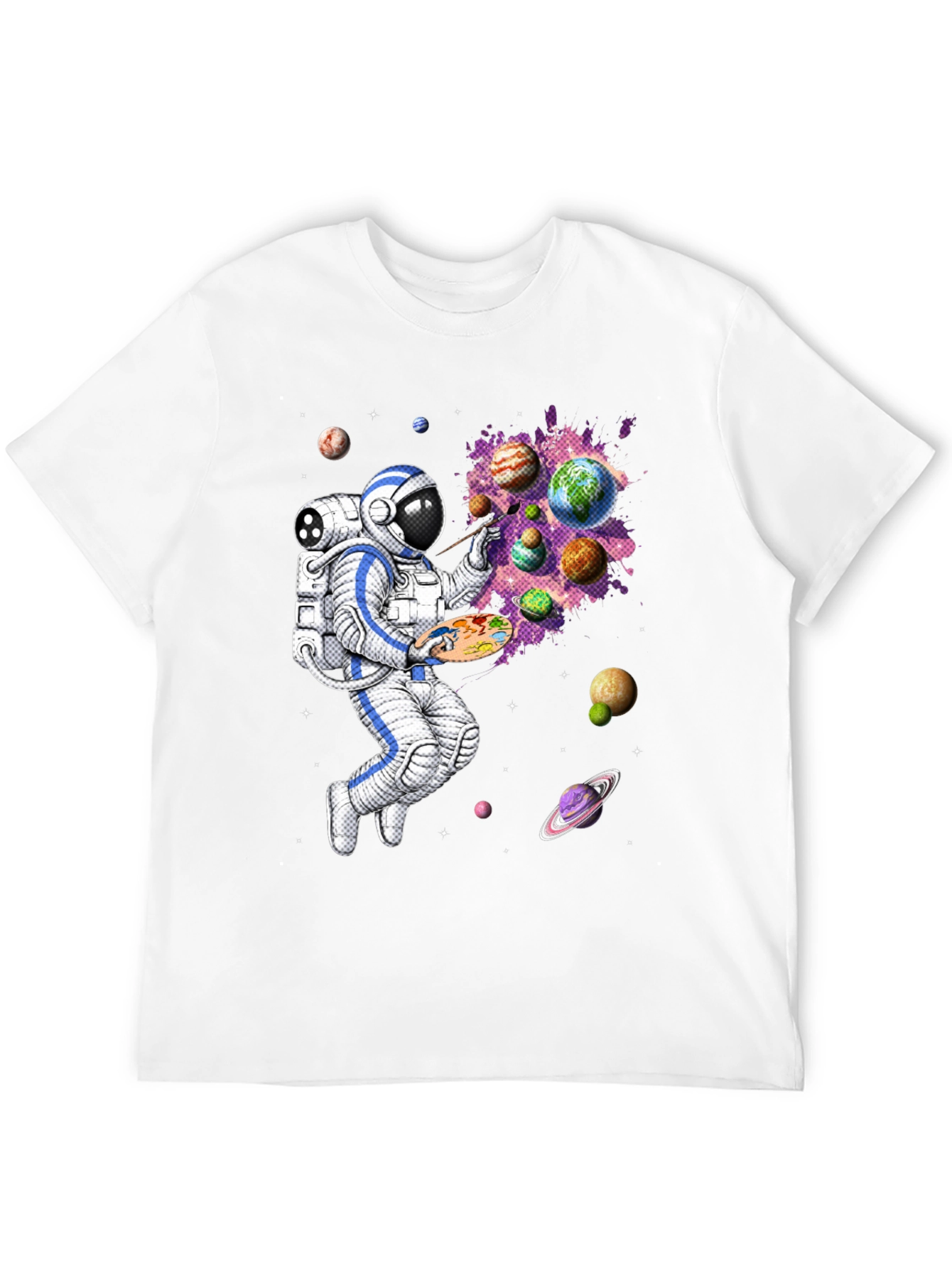 Astronaut Painter T-Shirt - Space Art Tee