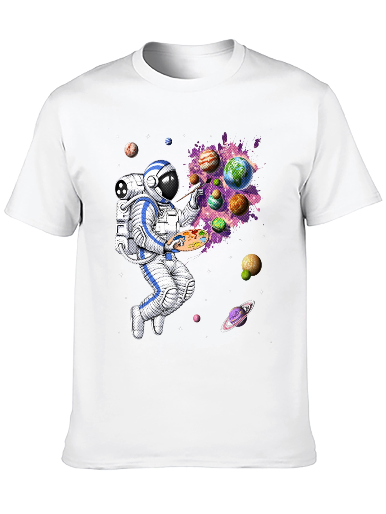 Astronaut Painter T-Shirt - Space Art Tee