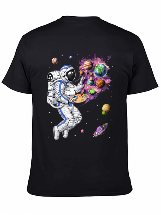 Astronaut Painter T-Shirt - Space Art Tee