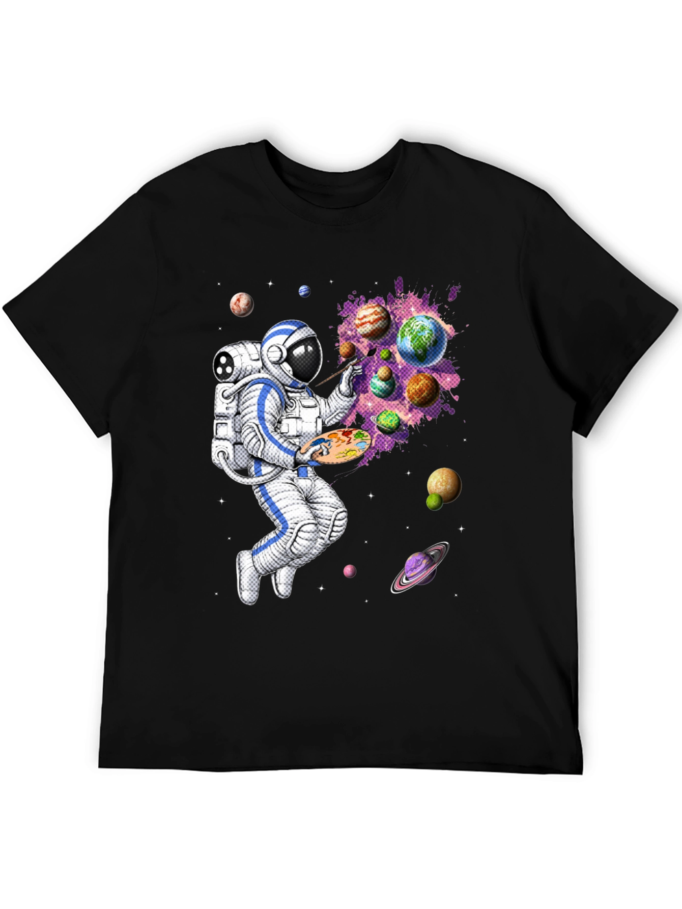 Astronaut Painter T-Shirt - Space Art Tee