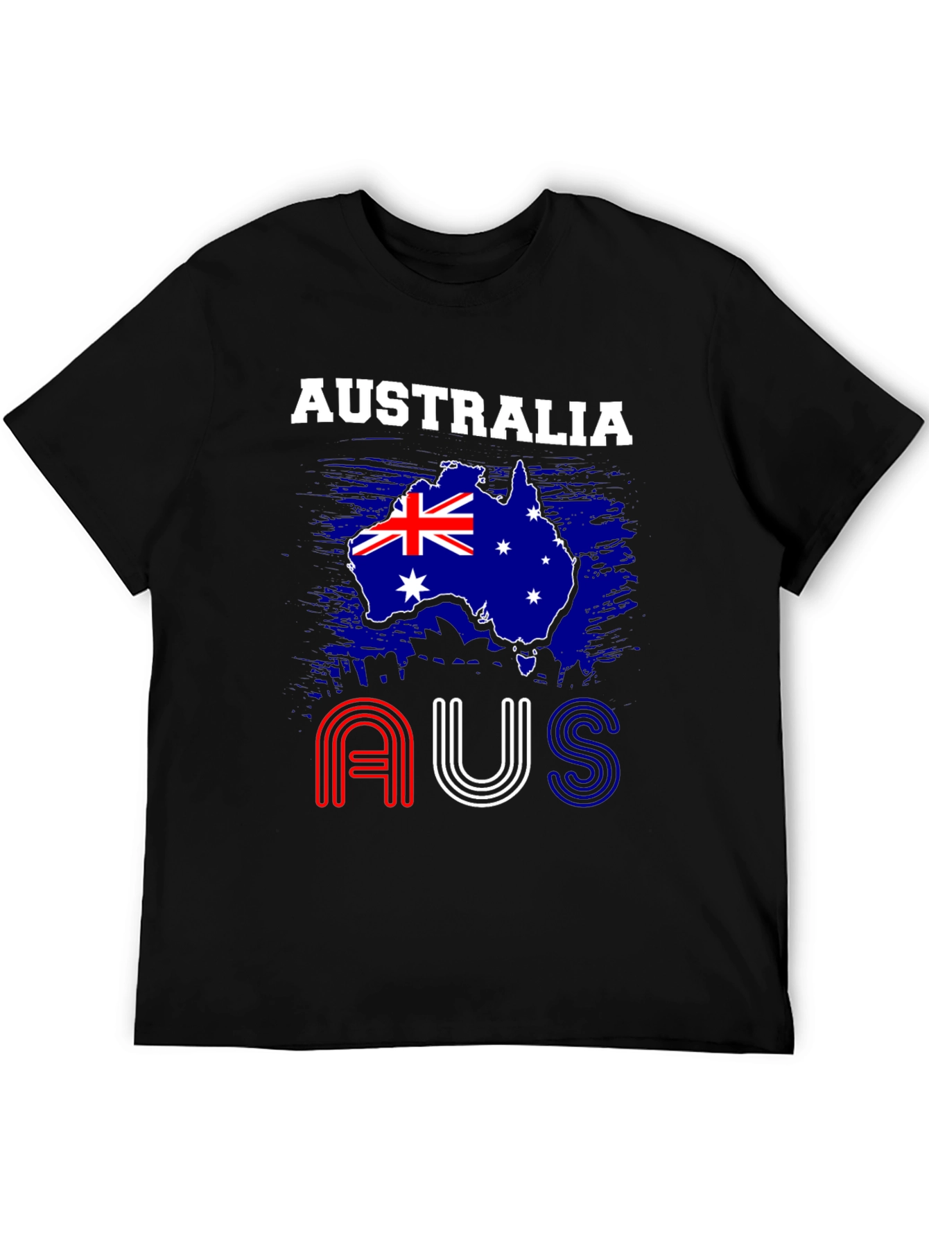 Australia Flag Graphic T-Shirt - Mens Black Tee