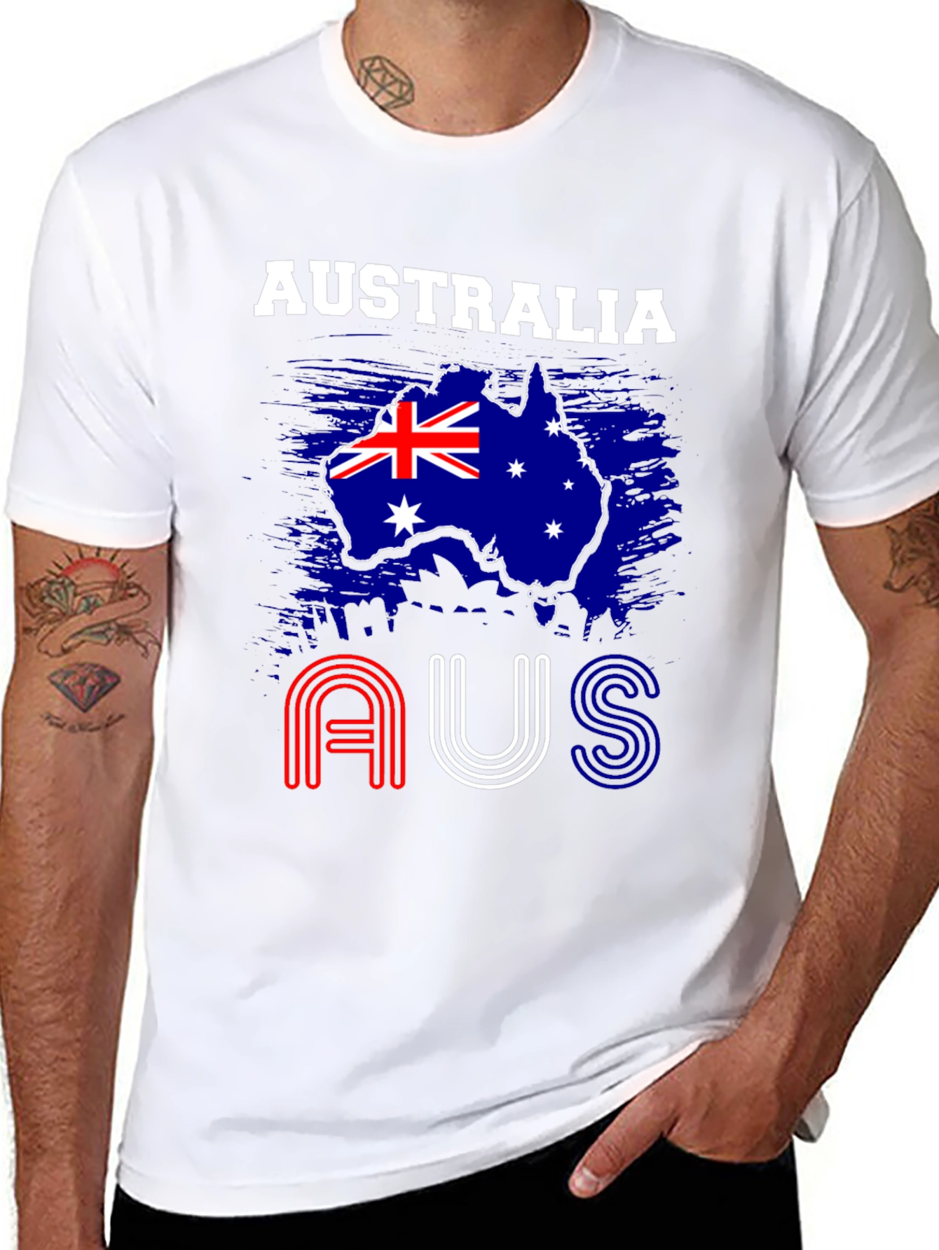 Australia Flag Graphic T-Shirt - Mens Black Tee
