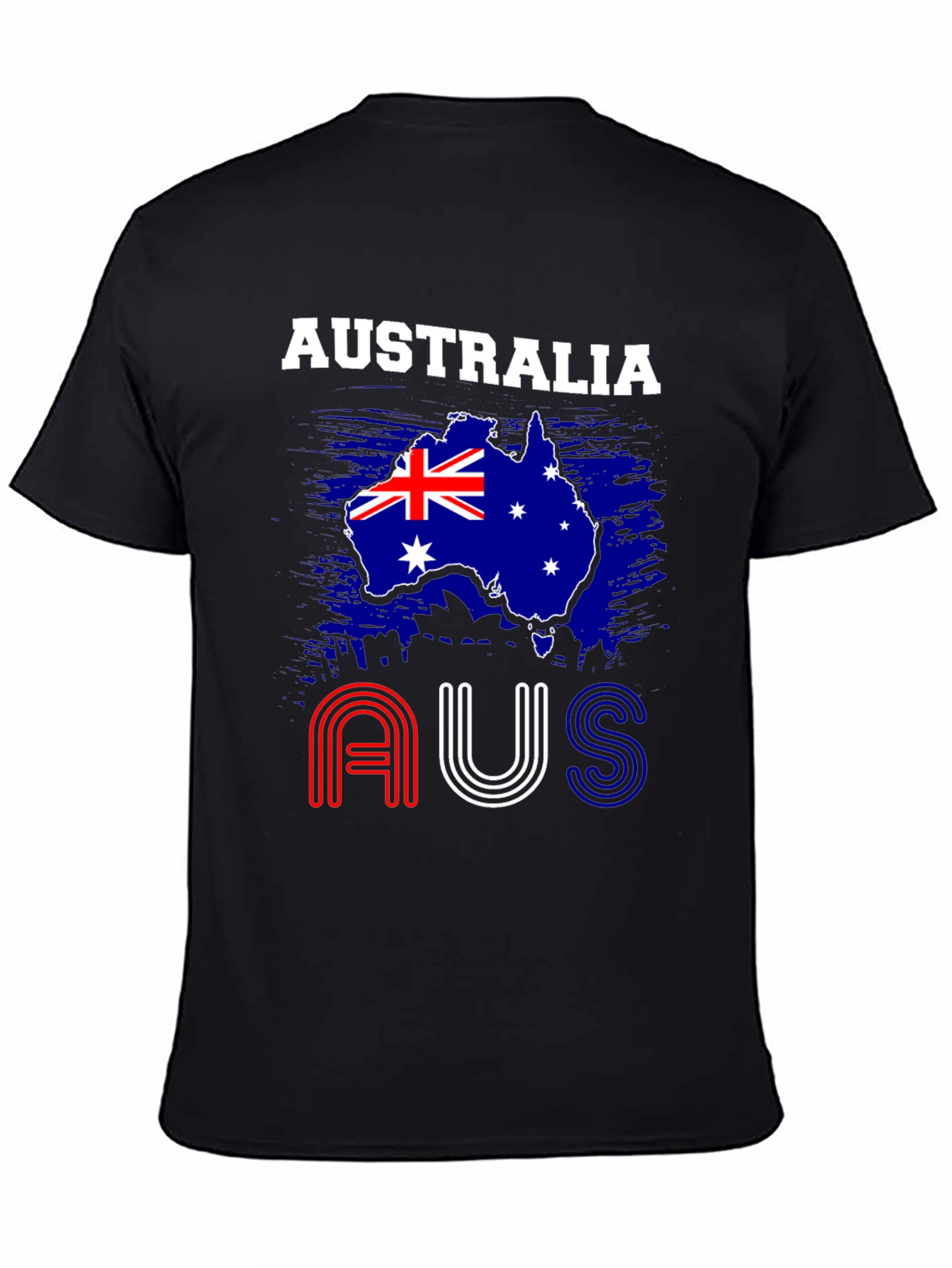 Australia Flag Graphic T-Shirt - Mens Black Tee