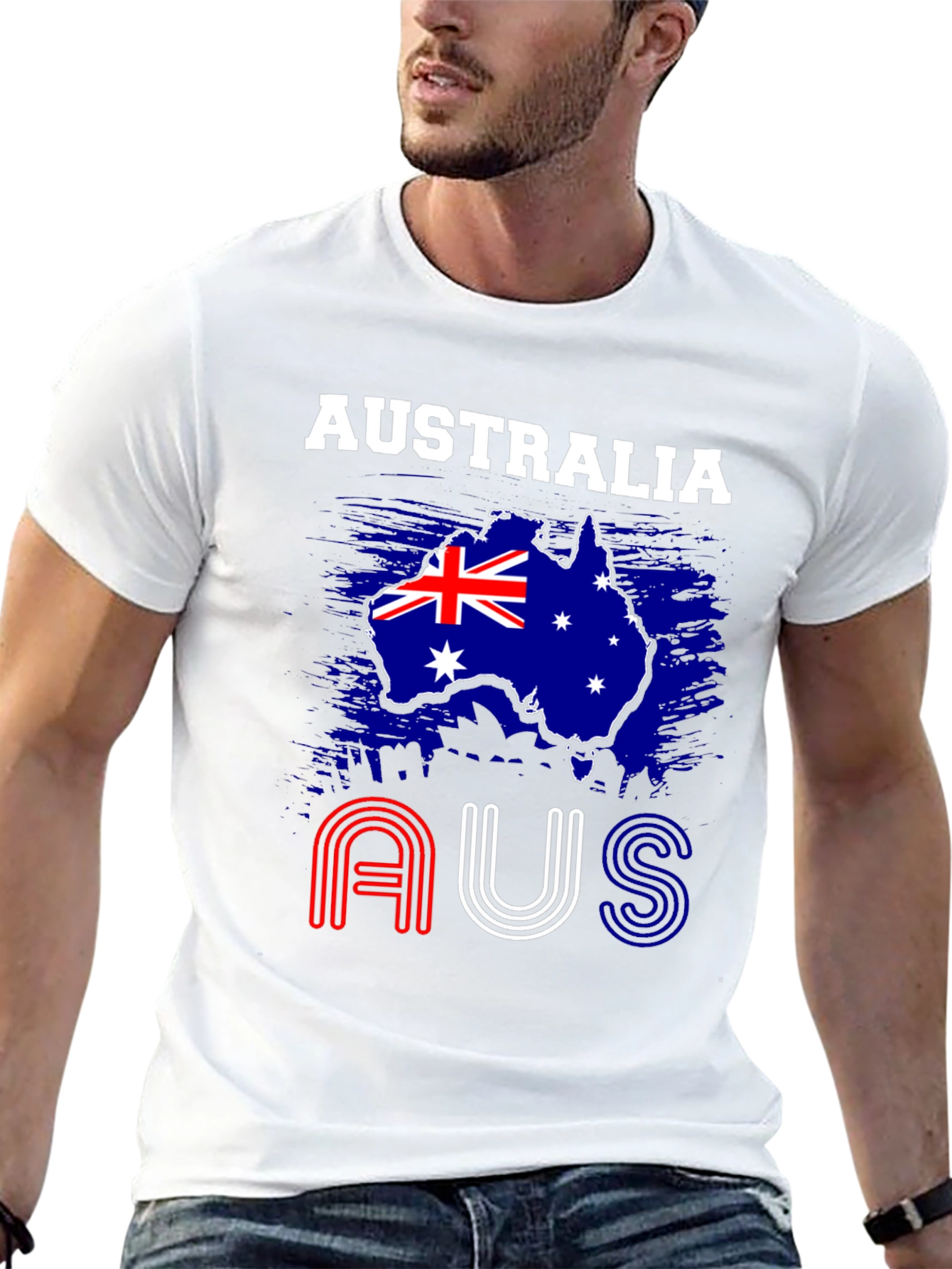 Australia Flag Graphic T-Shirt - Mens Black Tee