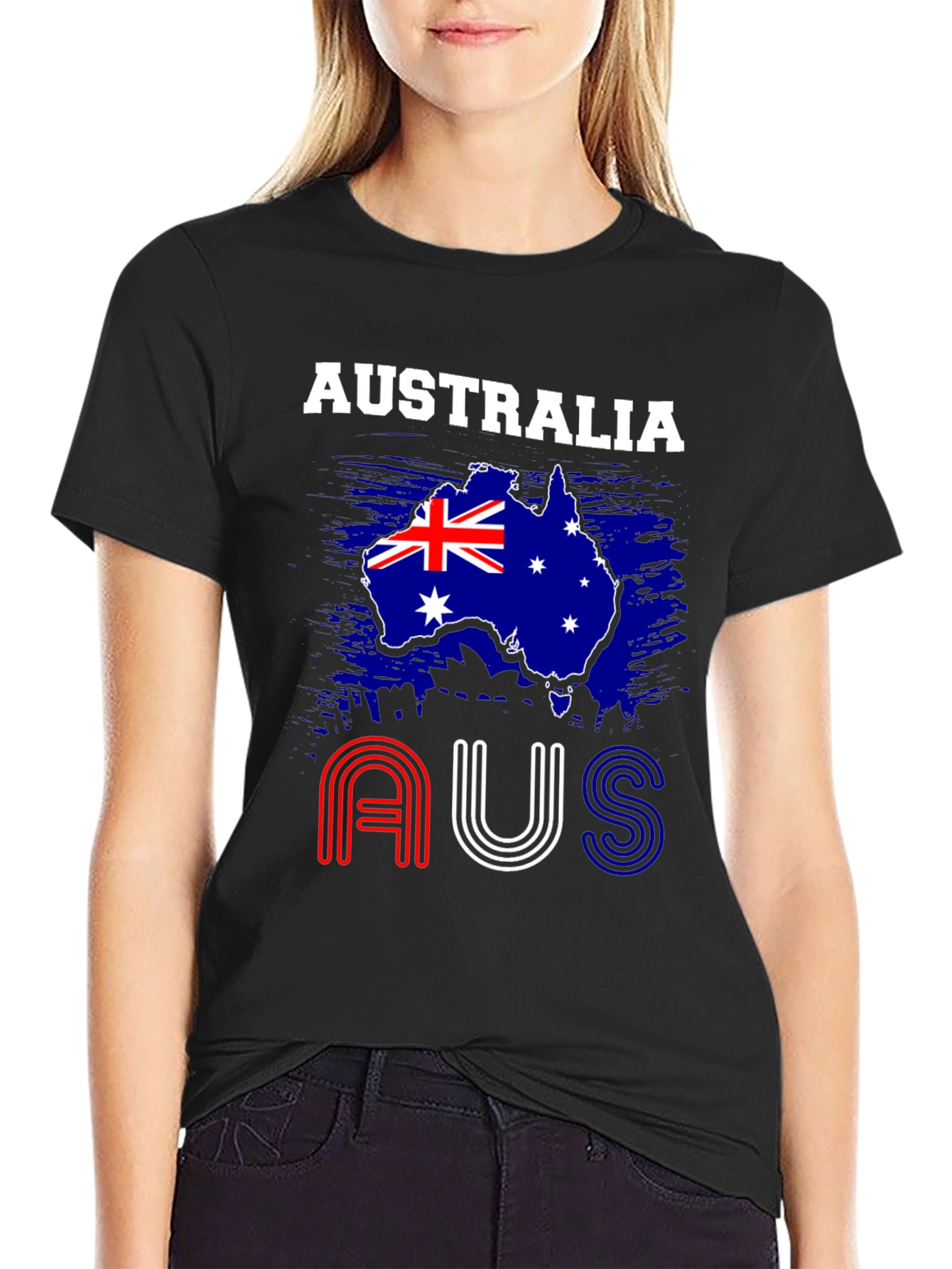 Australia Flag Graphic T-Shirt - Mens Black Tee