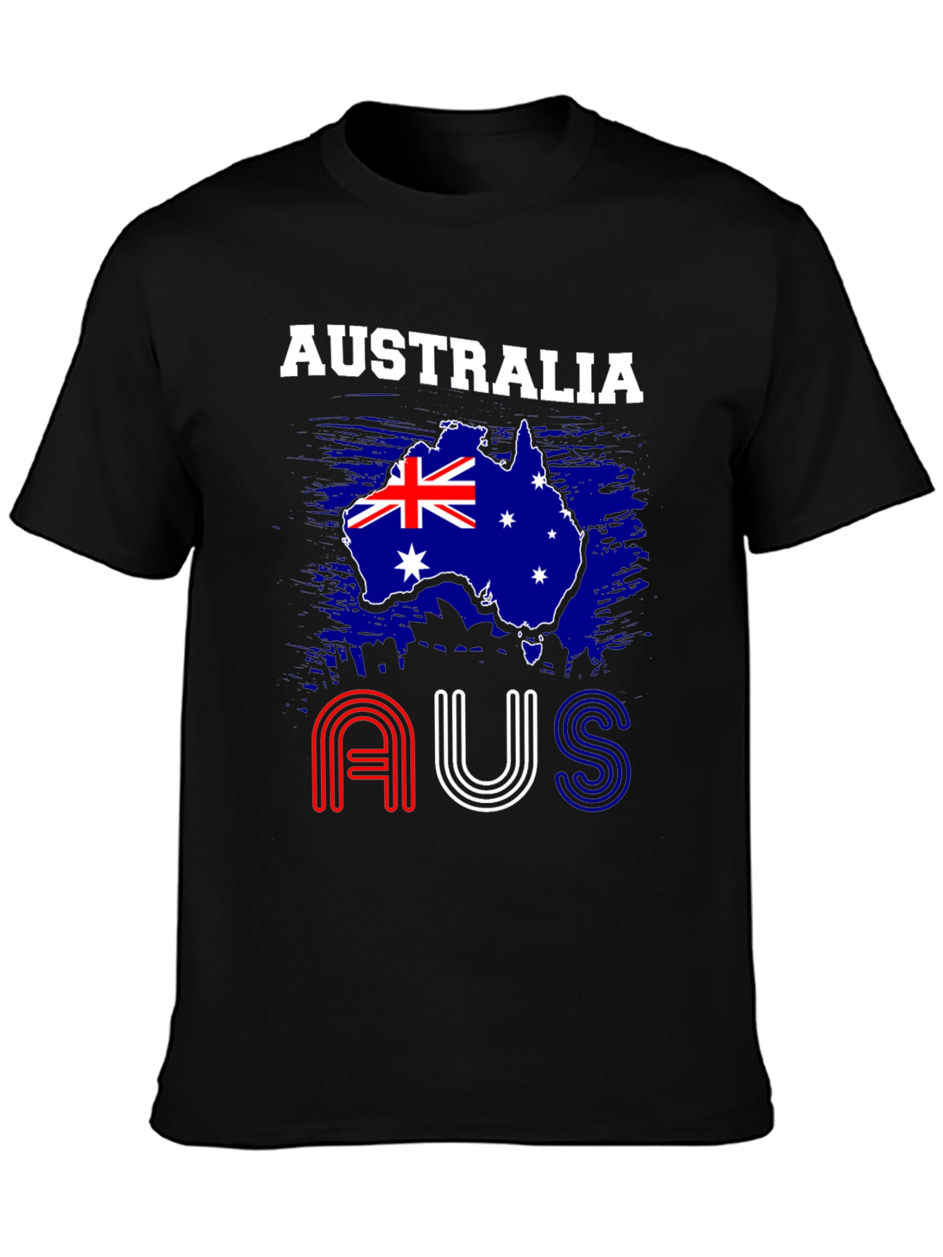 Australia Flag Graphic T-Shirt - Mens Black Tee